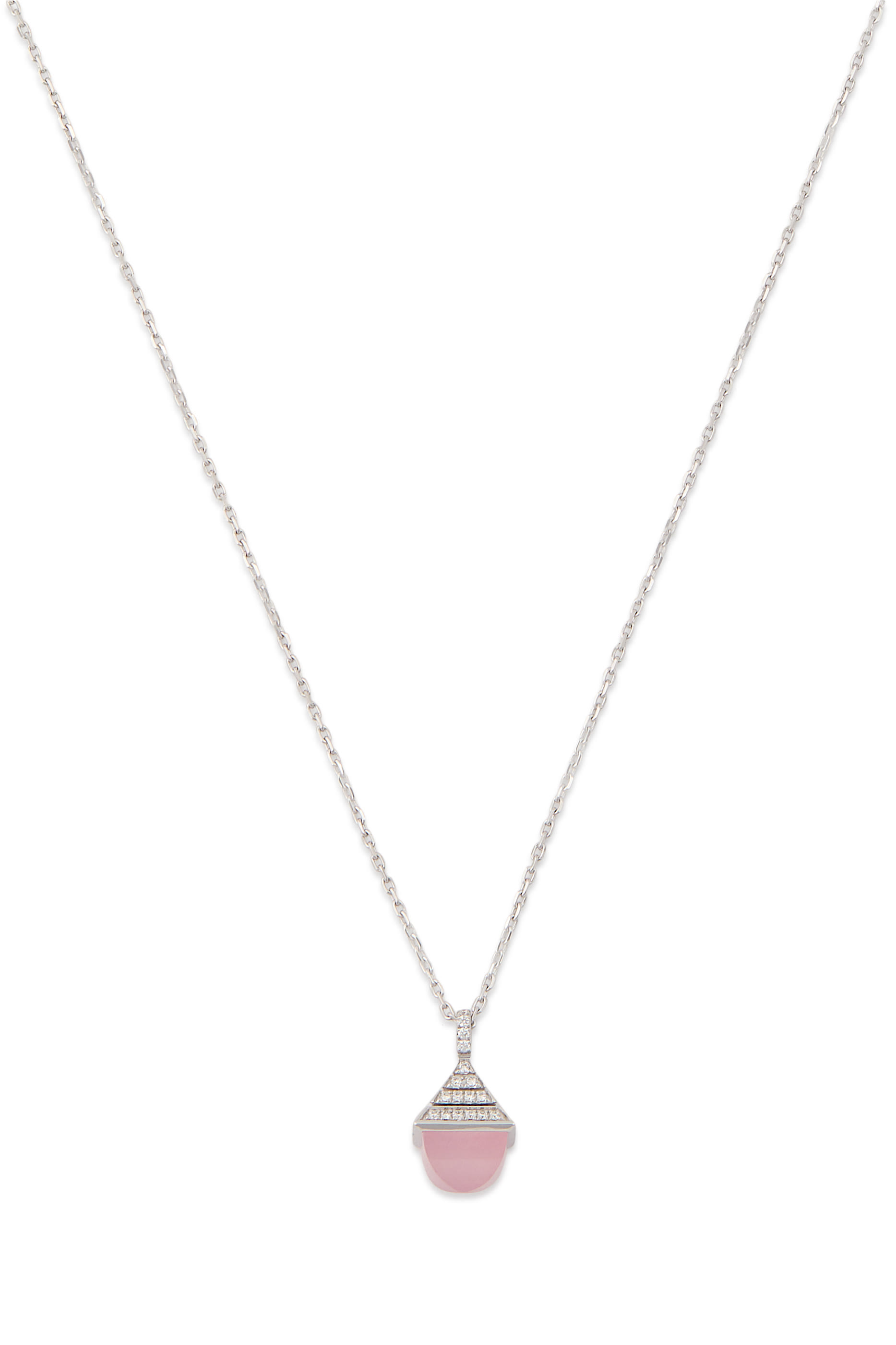 Cleo Rev Mini Pendant, 18k White Gold & Diamonds
