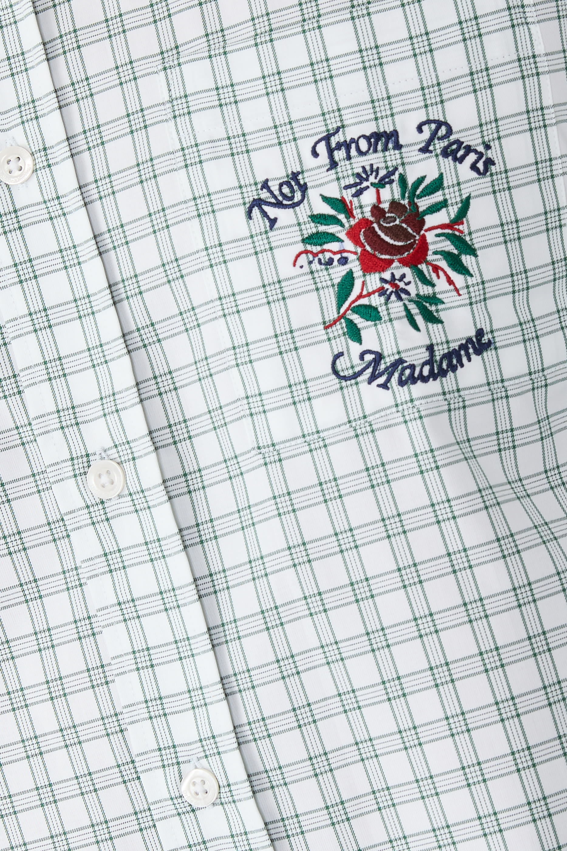 Chemise Carreaux Slogan Rose Shirt