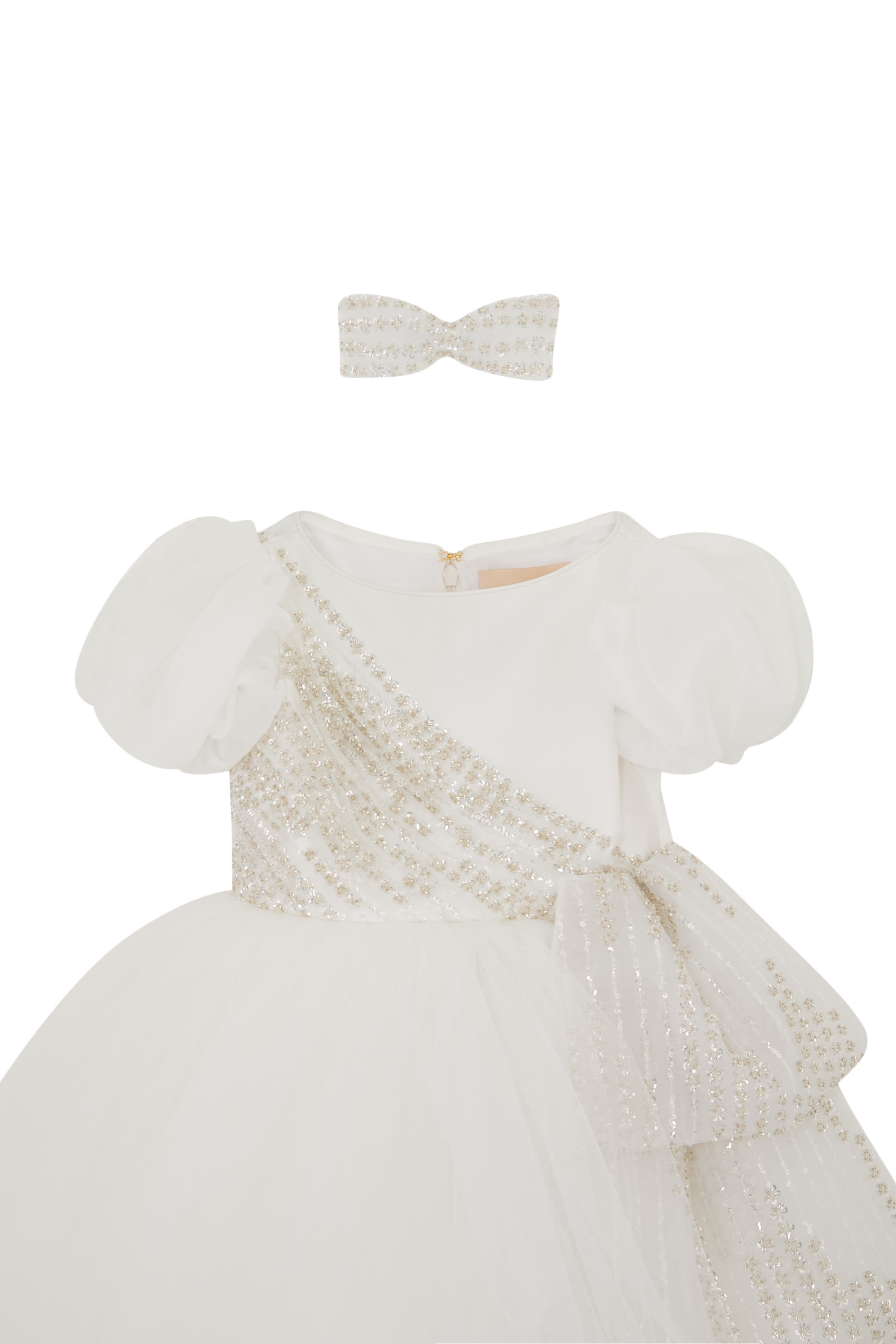 Kids Tulle Sequins Embellished Dress