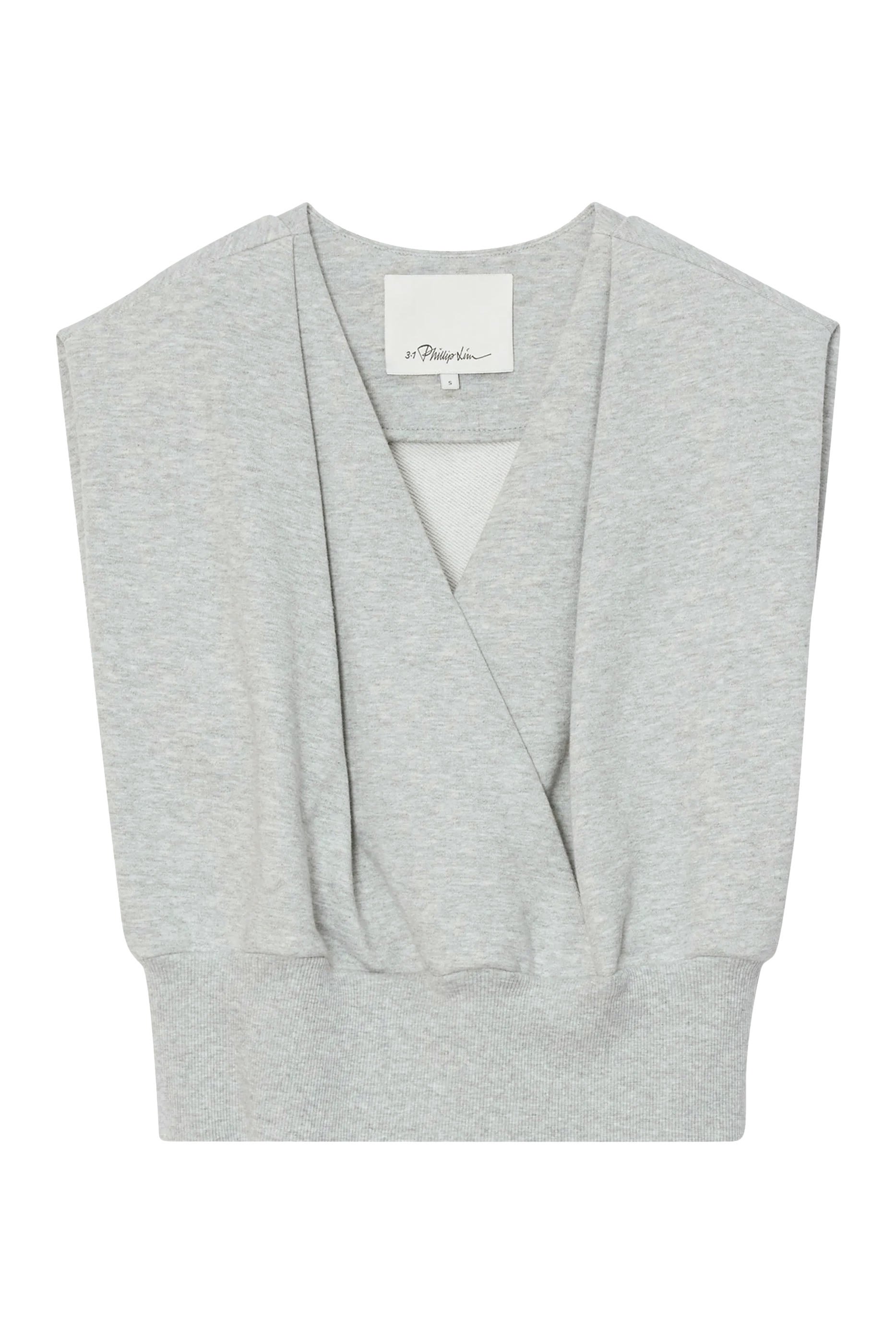 Draped Sleeveless French Terry Top