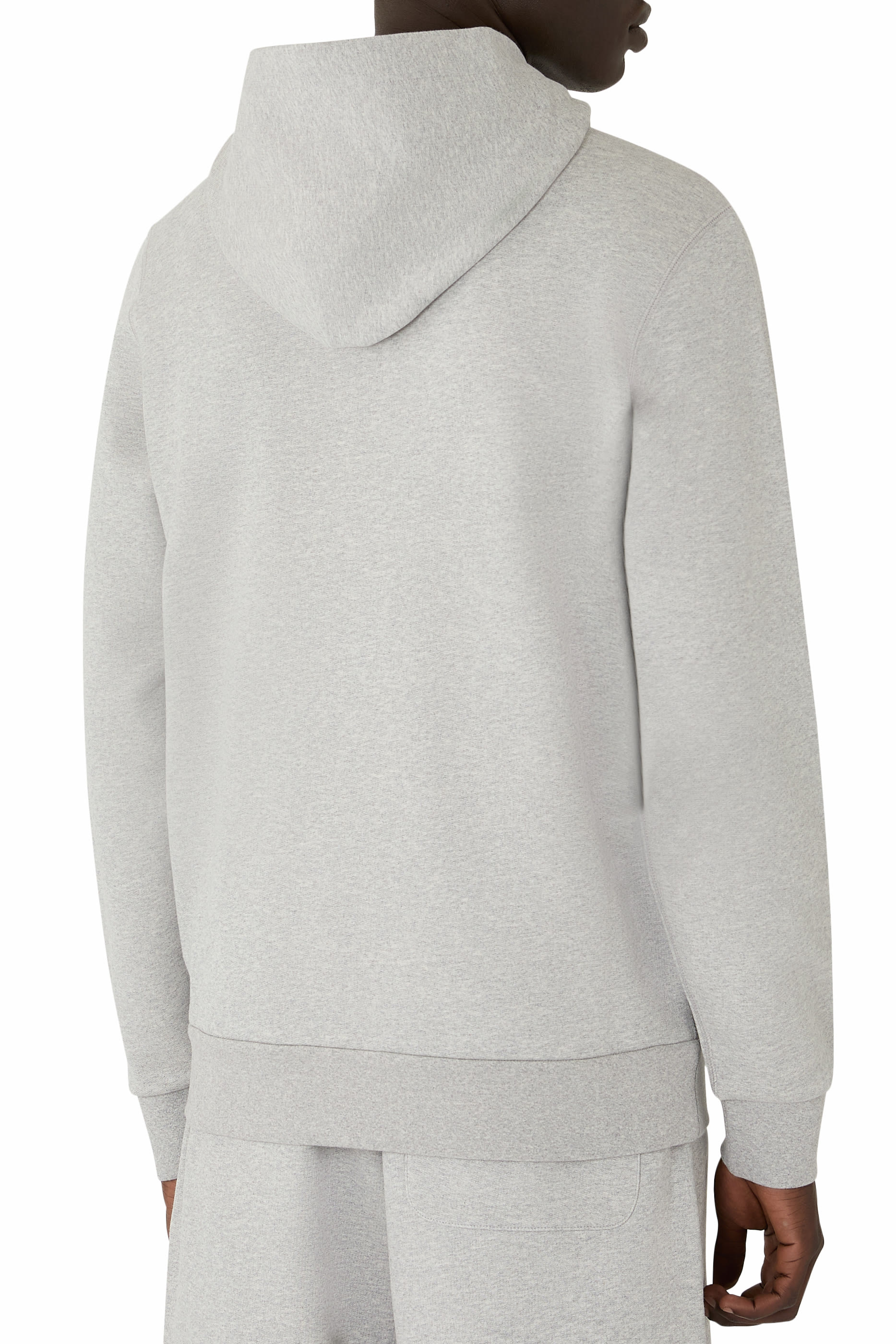 Leather Logo Wool Zip-Up Cardigan 