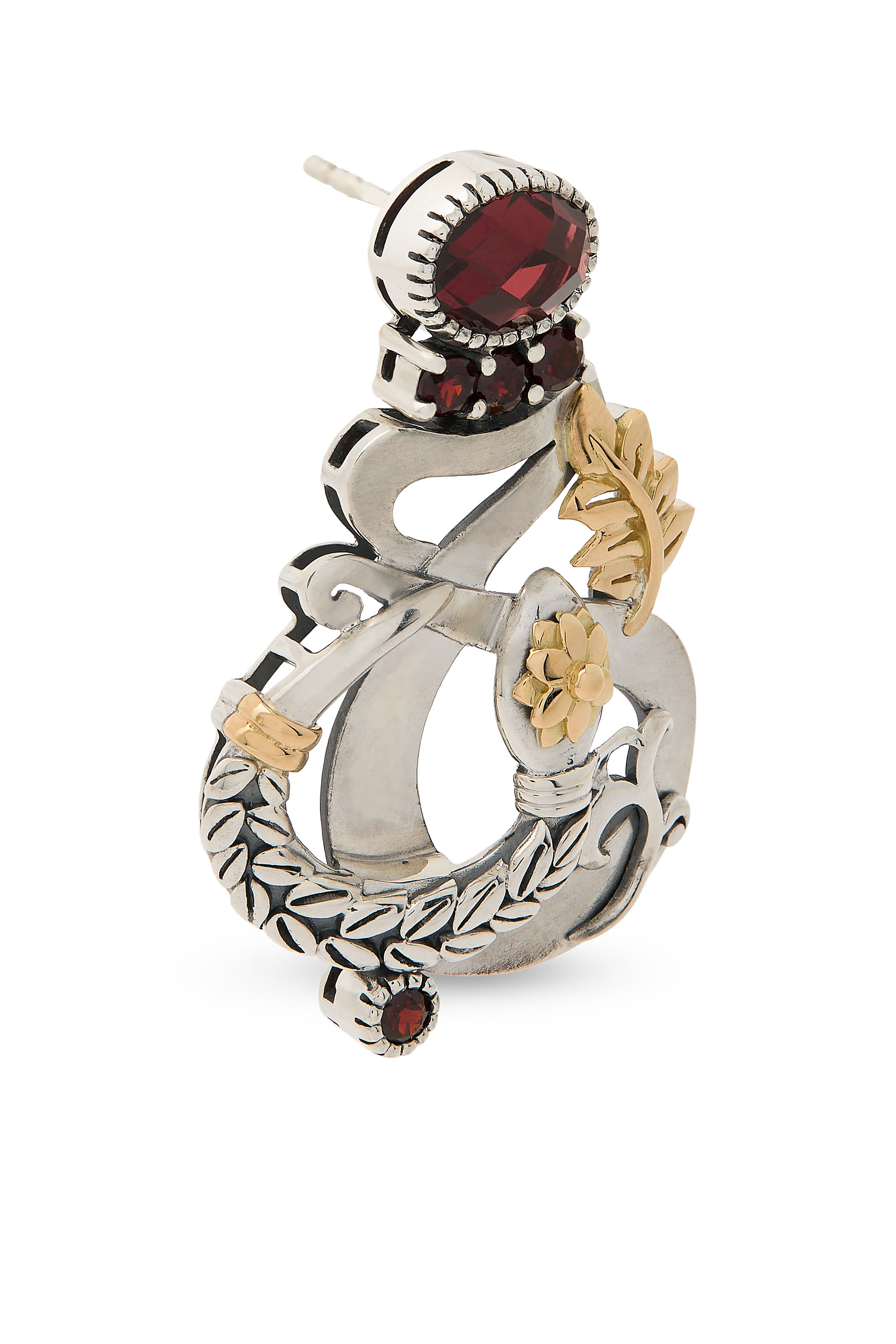 Wonders of Nature Garnet Love Single Earring