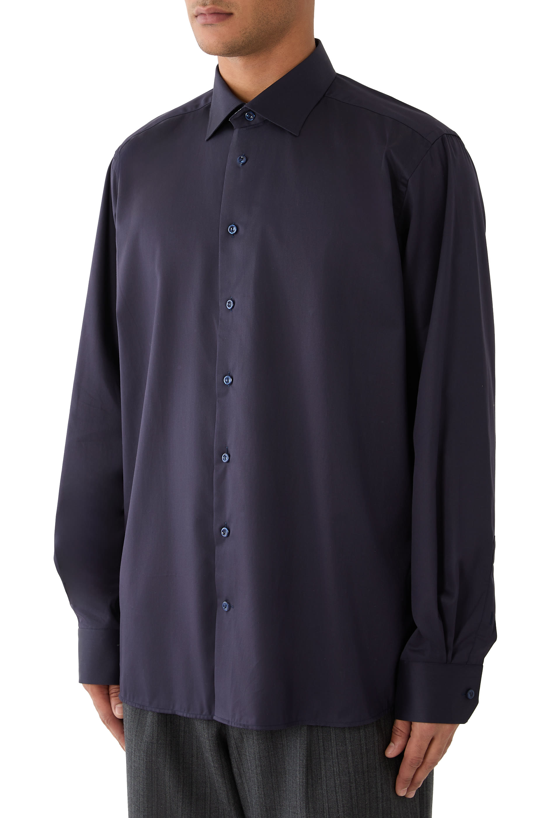 Geometric Effect Signature Twill Shirt