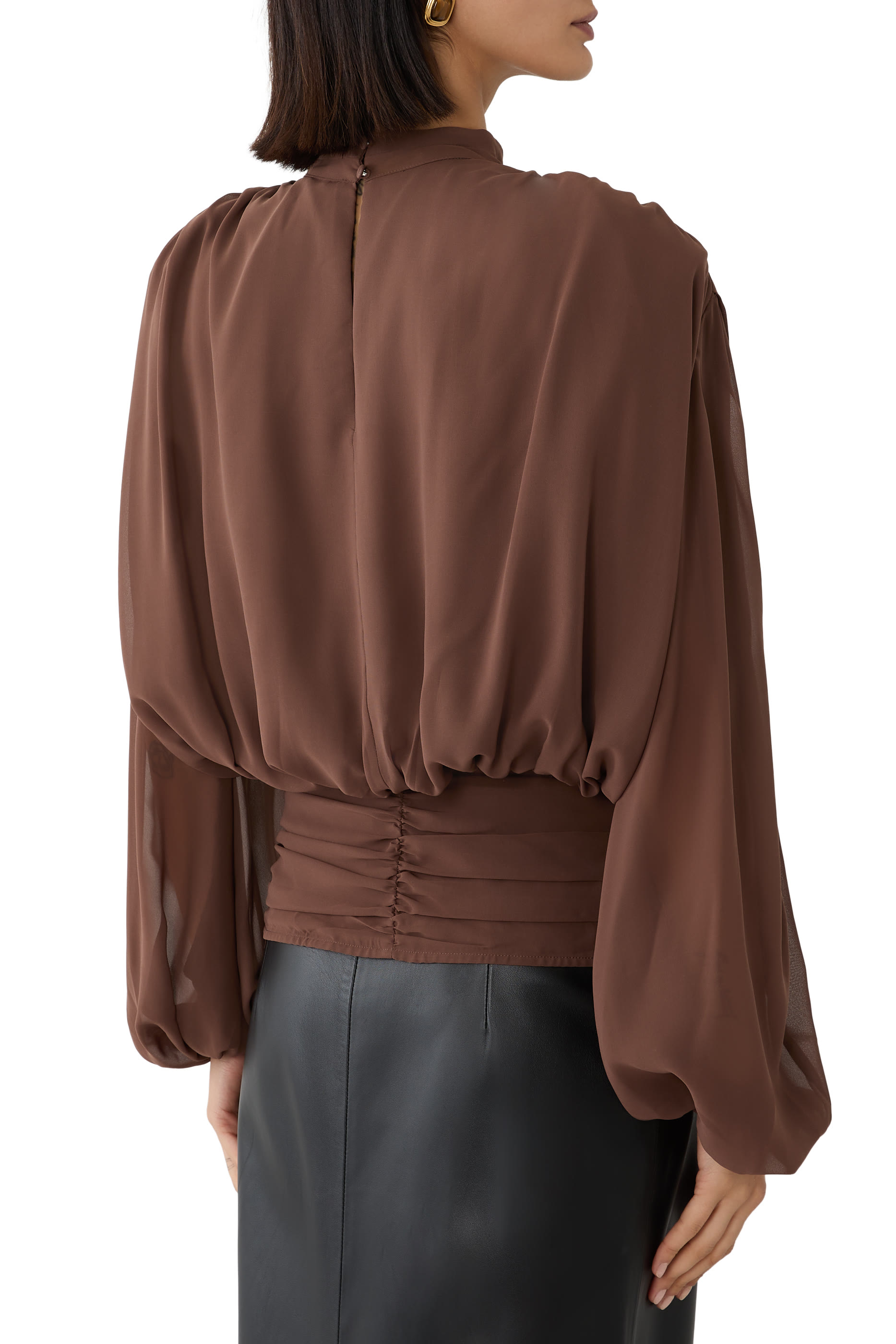 Pleated Long Sleeves Blouse