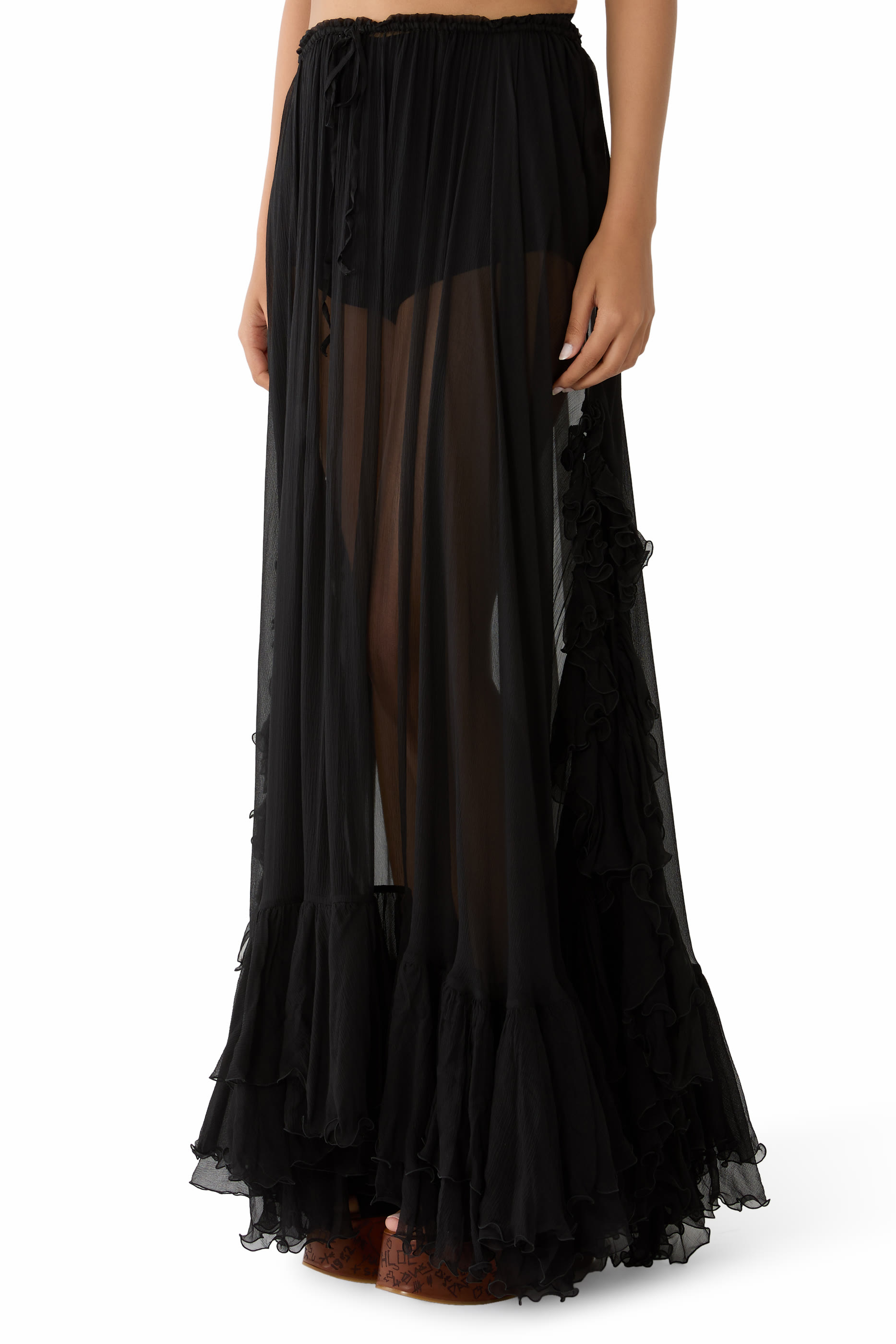 Ruffled Long Skirt