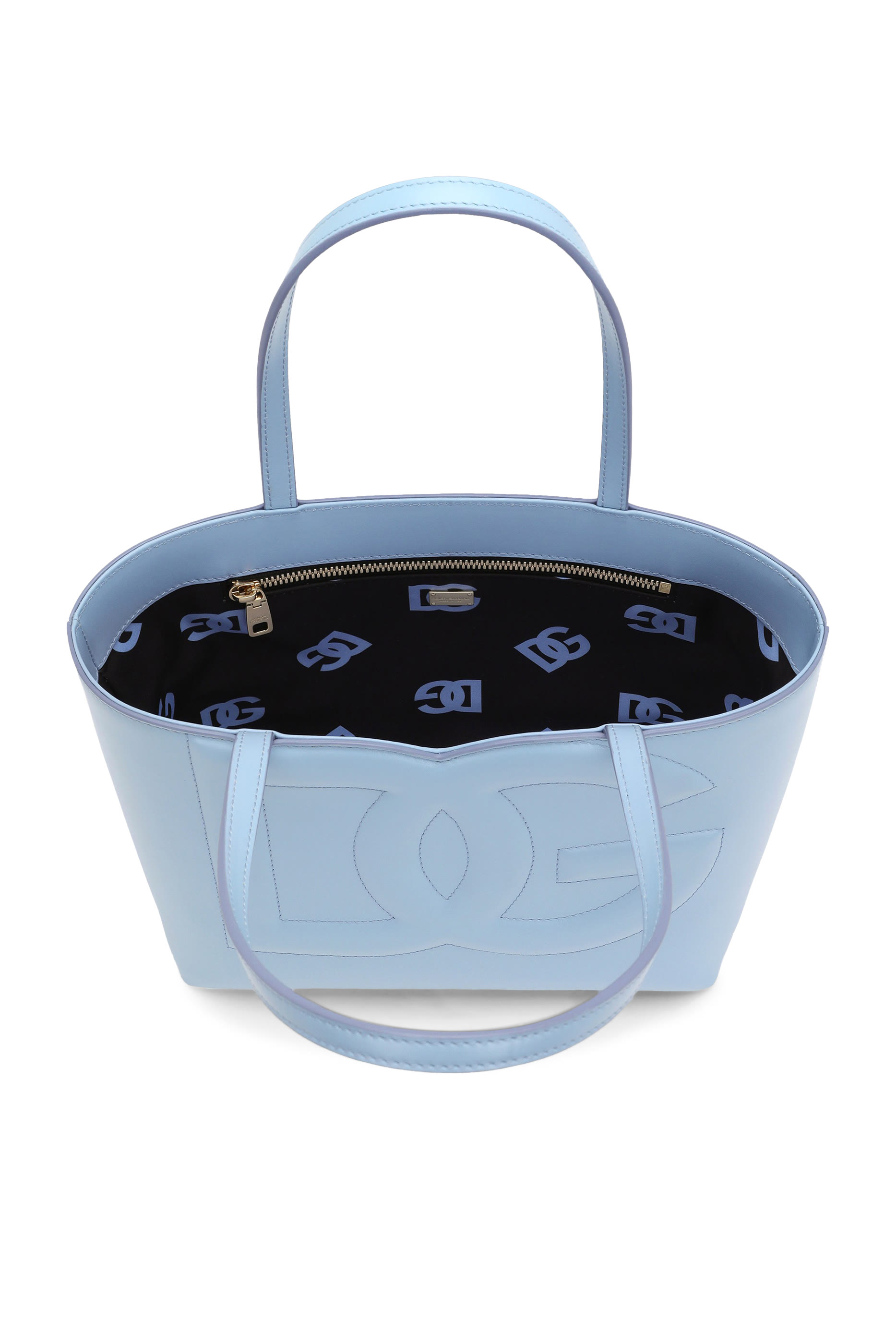 Small Calfskin DG Logo Bag Shopper