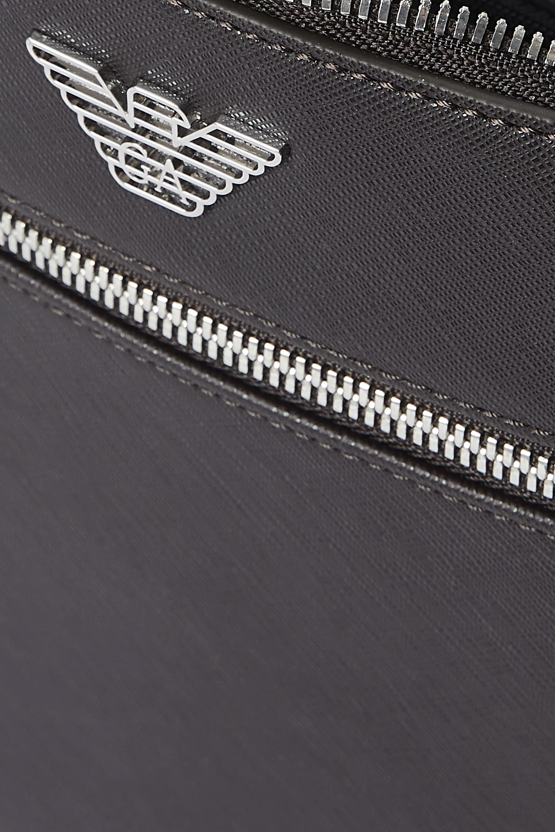  ASV Regenerated Saffiano Leather Flat Shoulder Bag with Eagle Plate