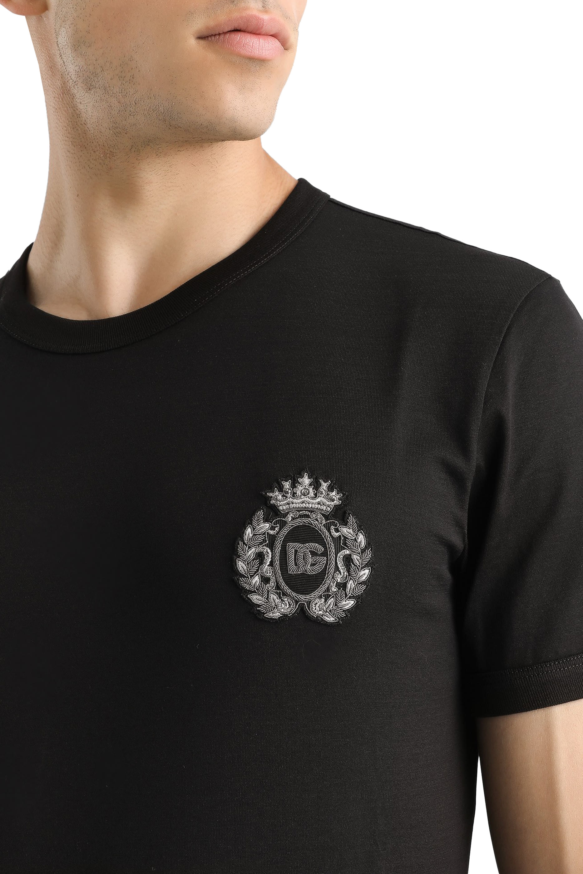 Cotton T-Shirt with Heraldic Patch