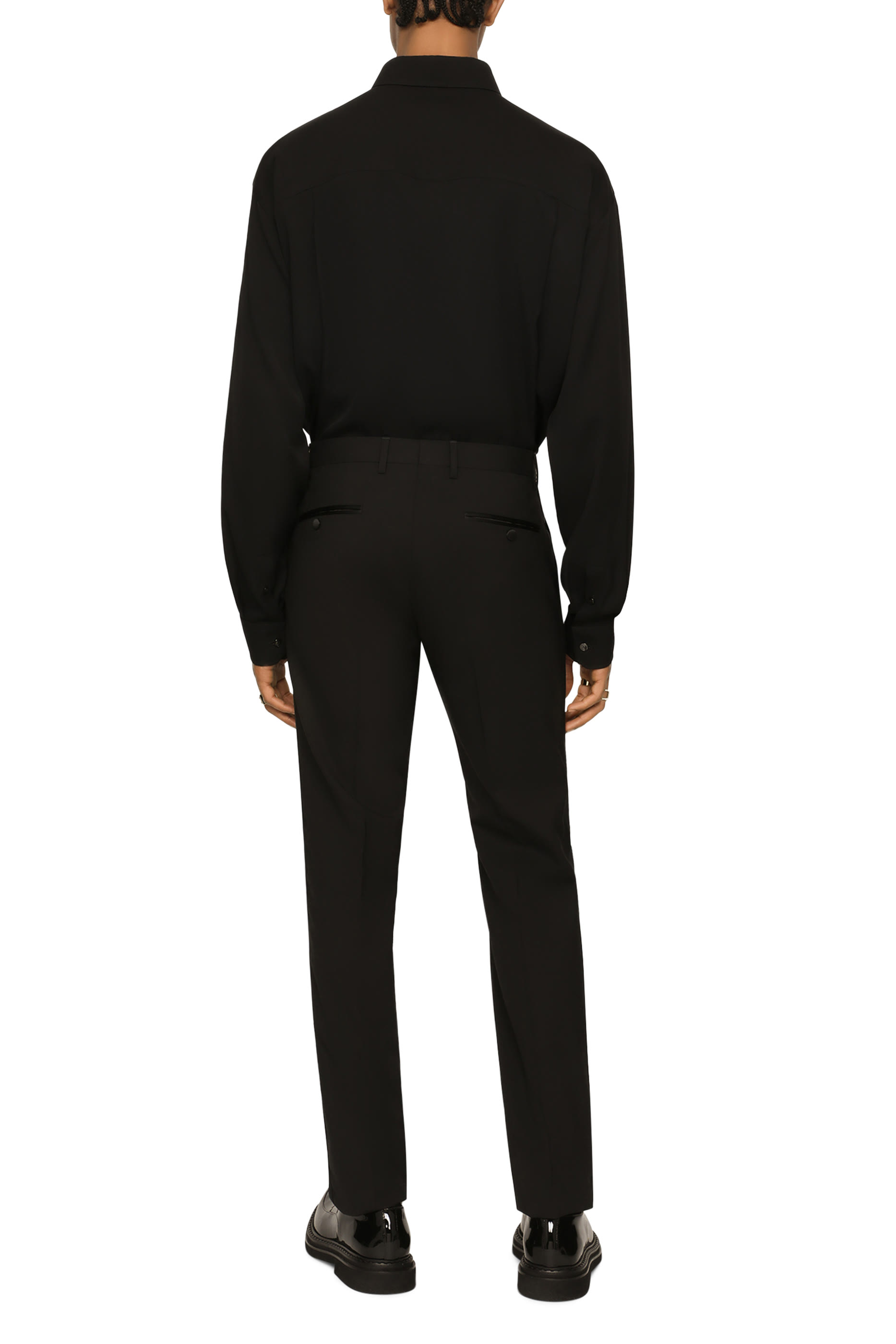 Stretch Wool Tuxedo Pants 
