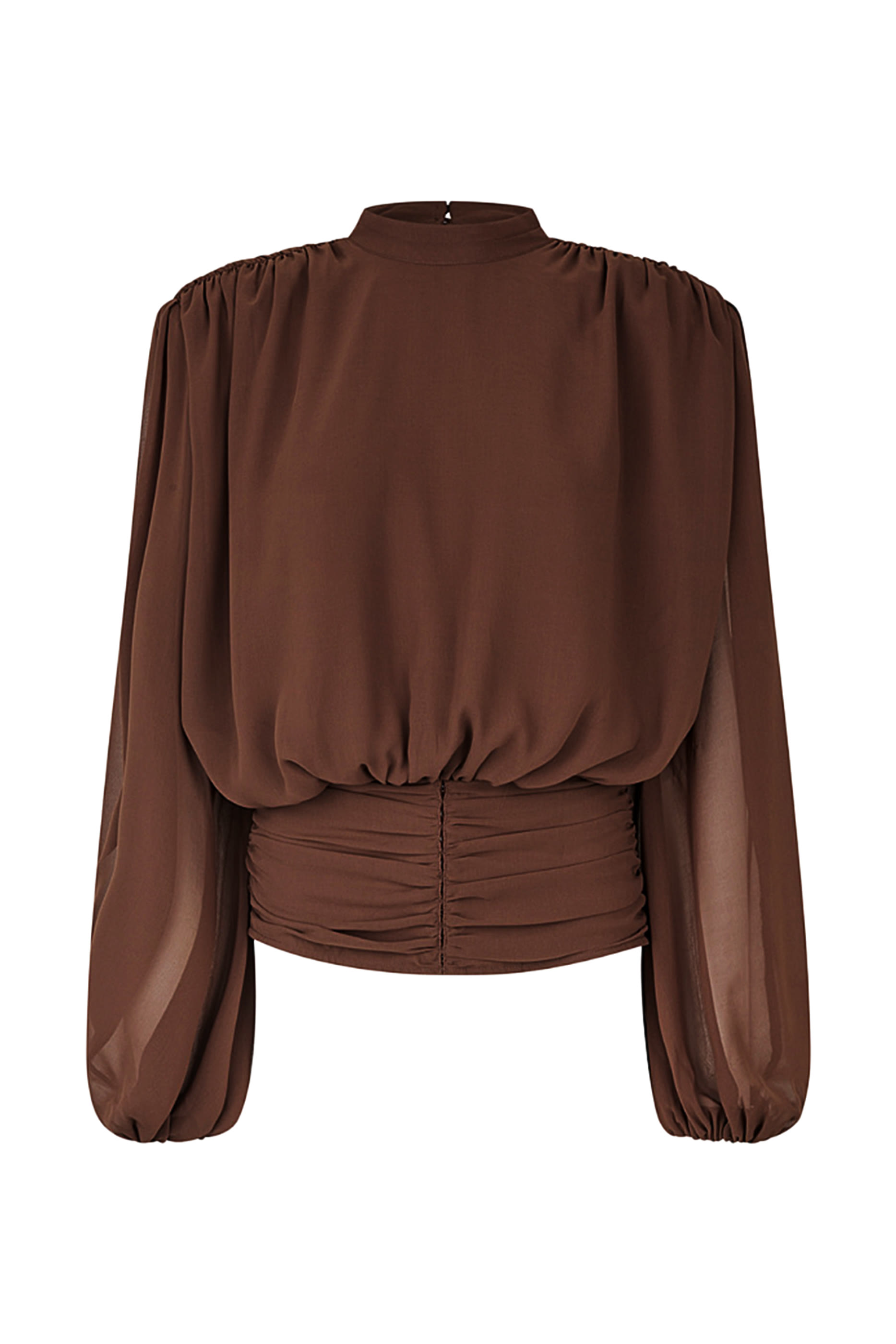Pleated Long Sleeves Blouse