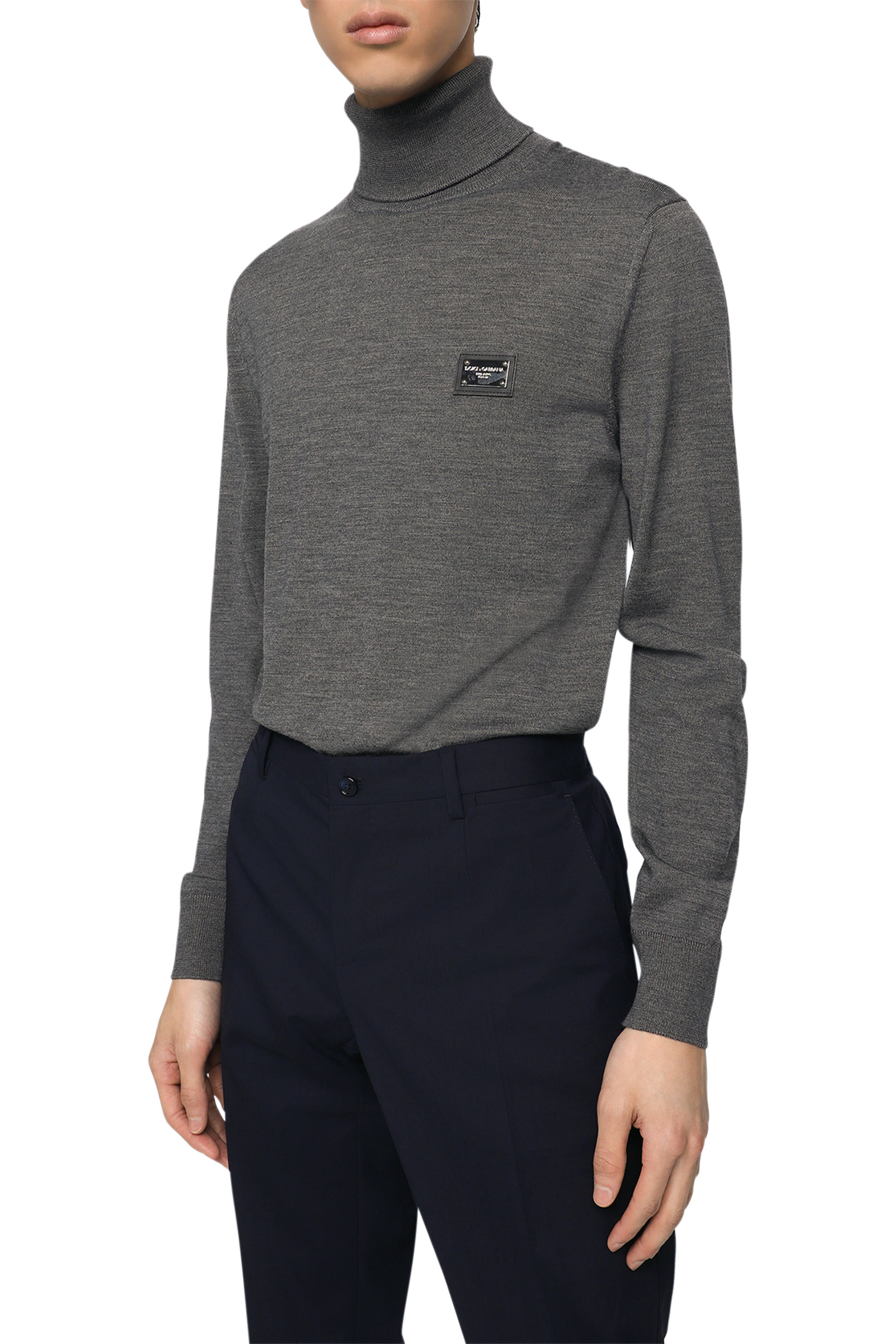  Wool Turtle-Neck Sweater with Branded Tag