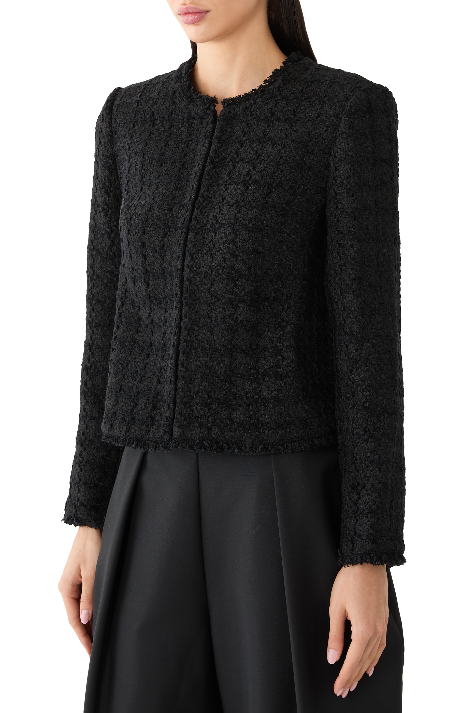 Tweed Collarless Jacket