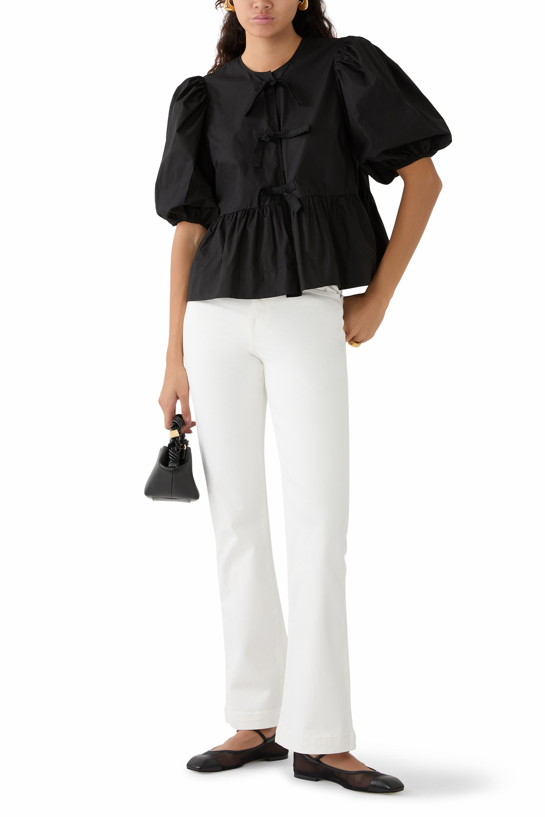 Peplum Tie Blouse