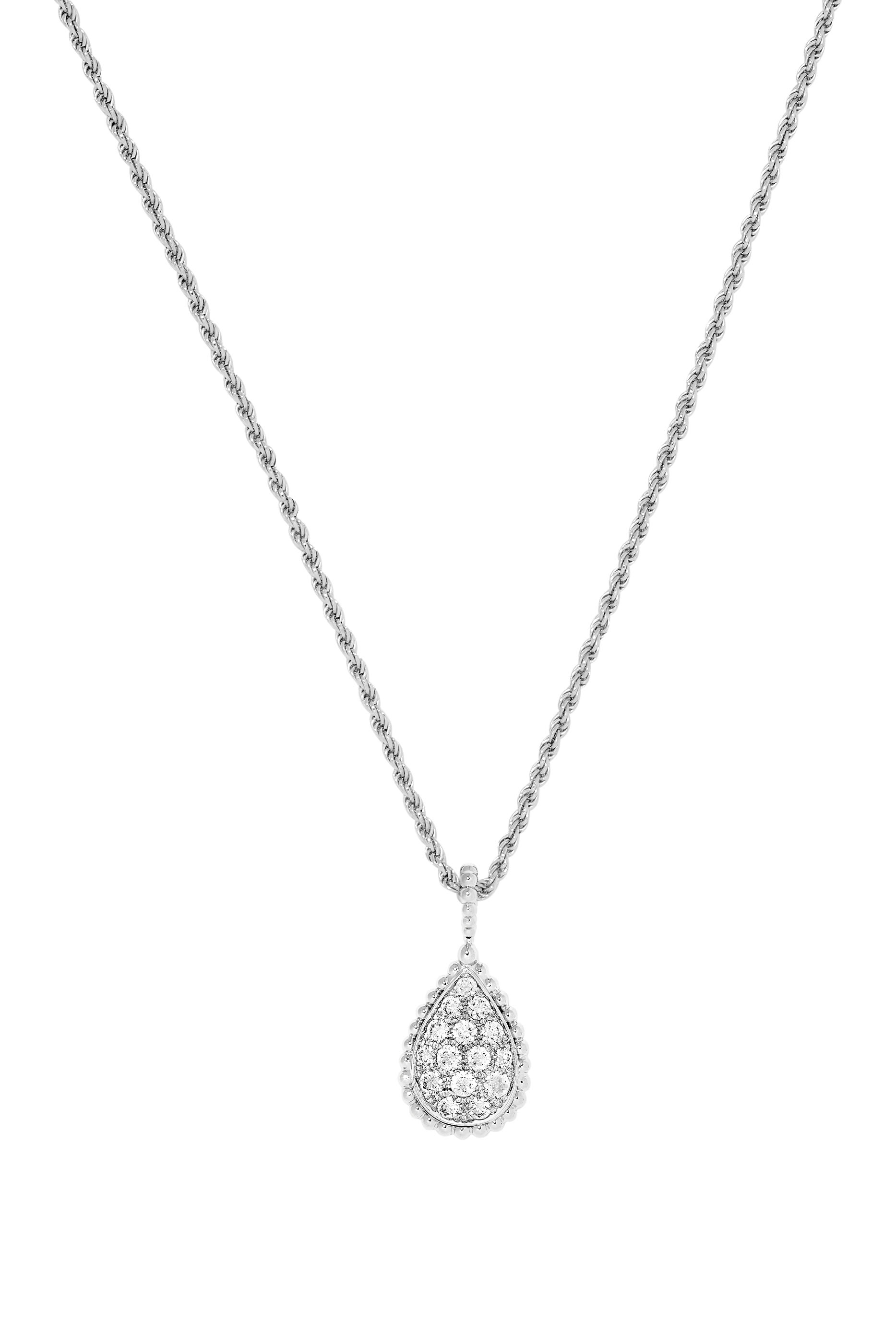 Serpent Boh&egrave;me Pendant, 18k White Gold & Pav&eacute; Diamonds