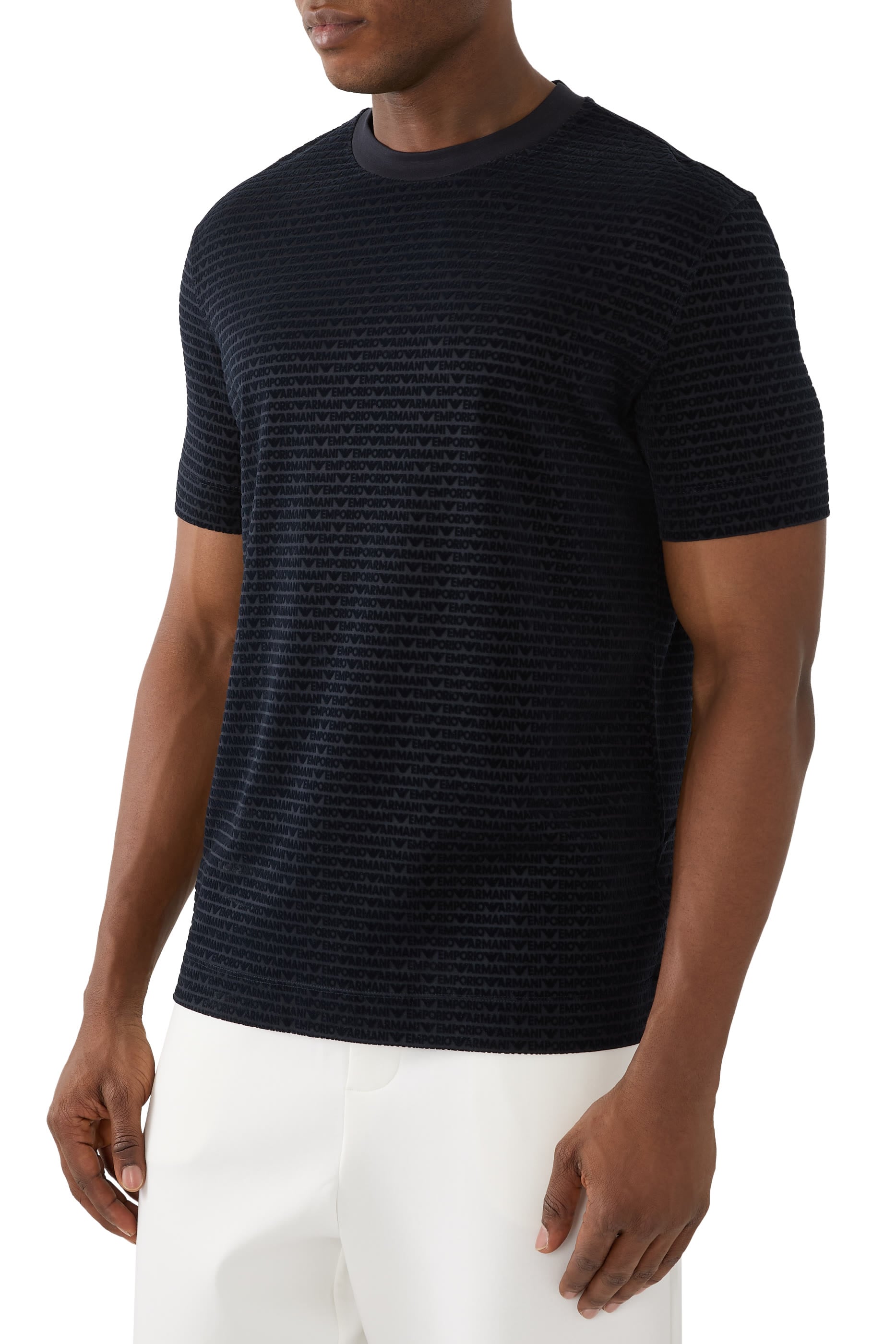 ASV Lyocell-Blend Jersey T-Shirt with All-Over Flocked Logo Lettering