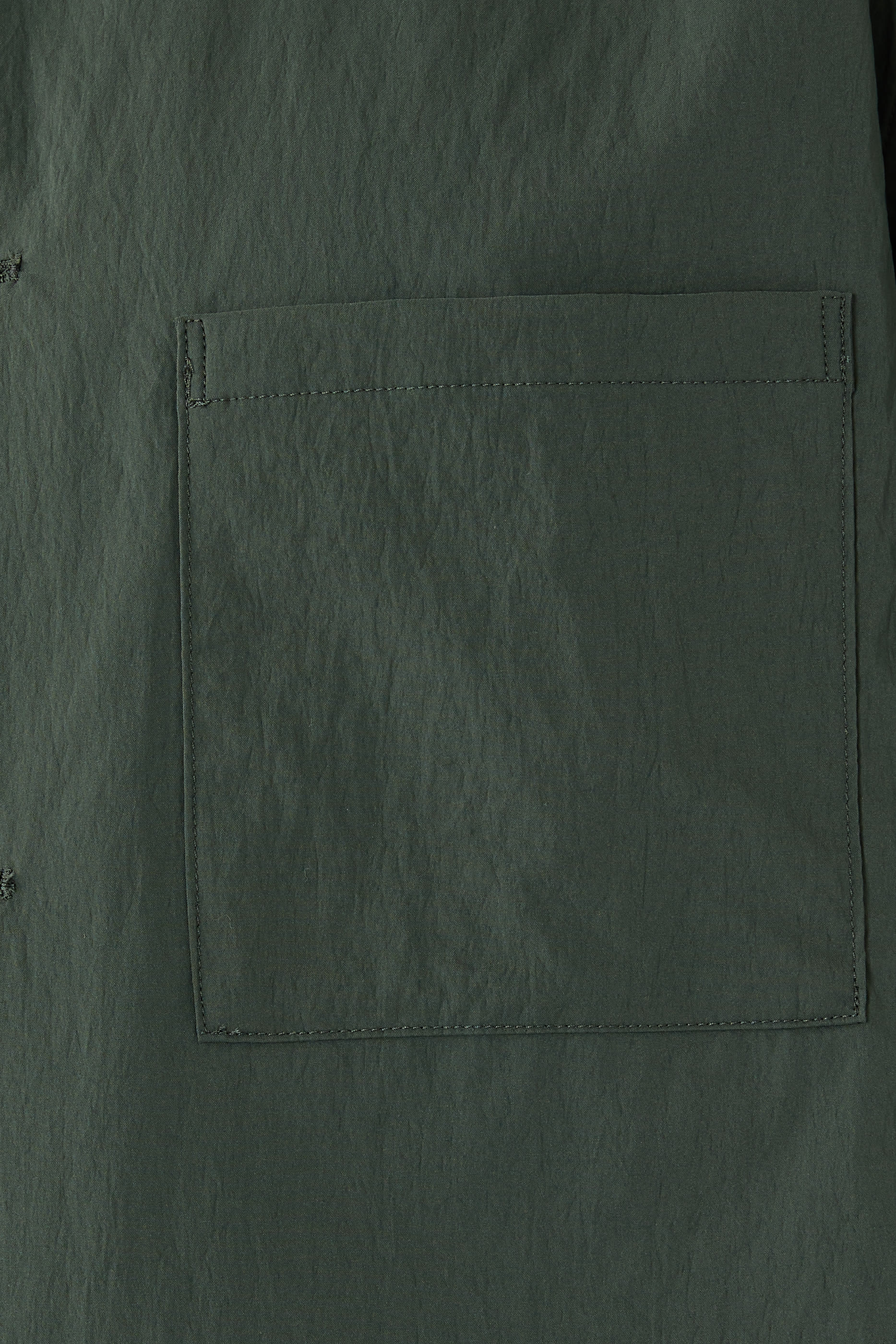 Short-Sleeve Overshirt  in Textured Nylon