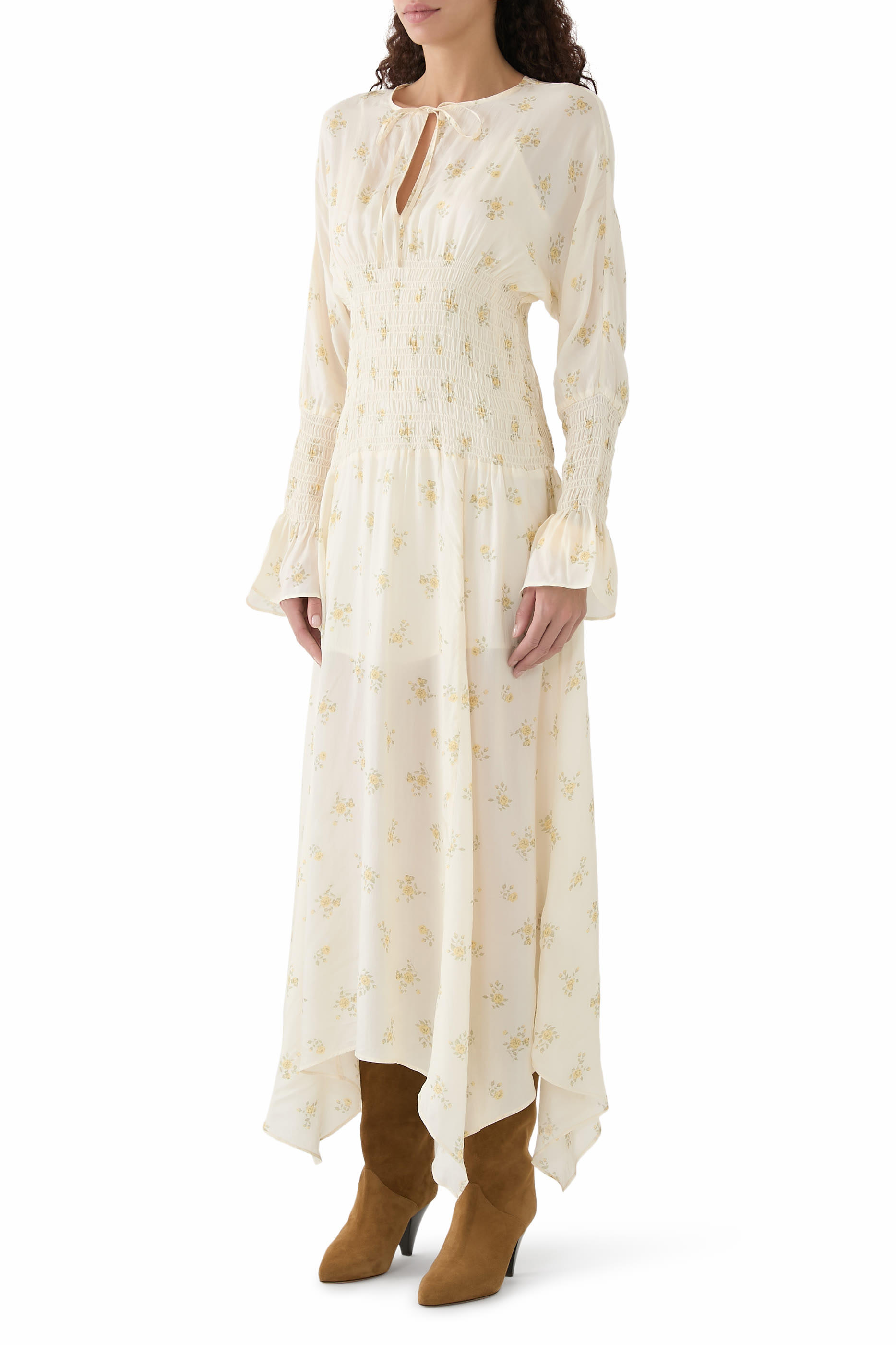 Floral Pattern Midi Dress