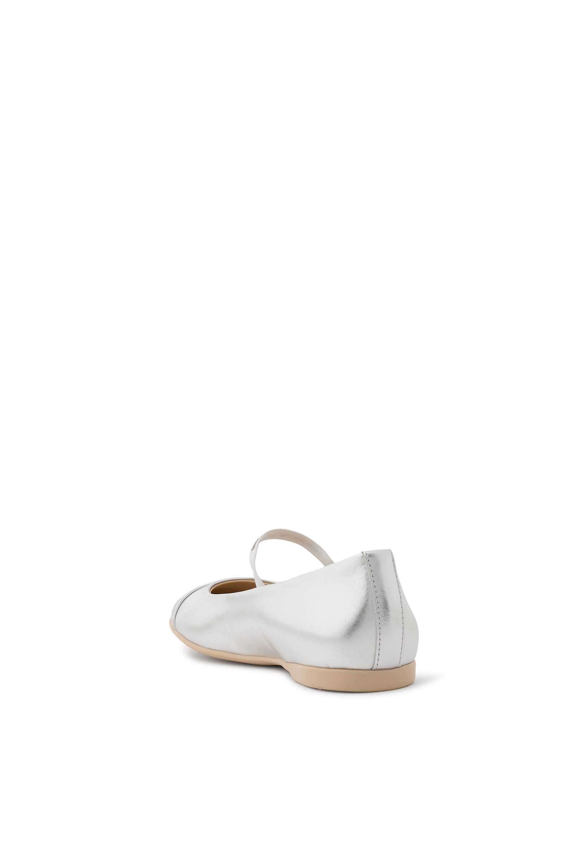 Kids Ballet Flats in Laminated Nappa Leather
