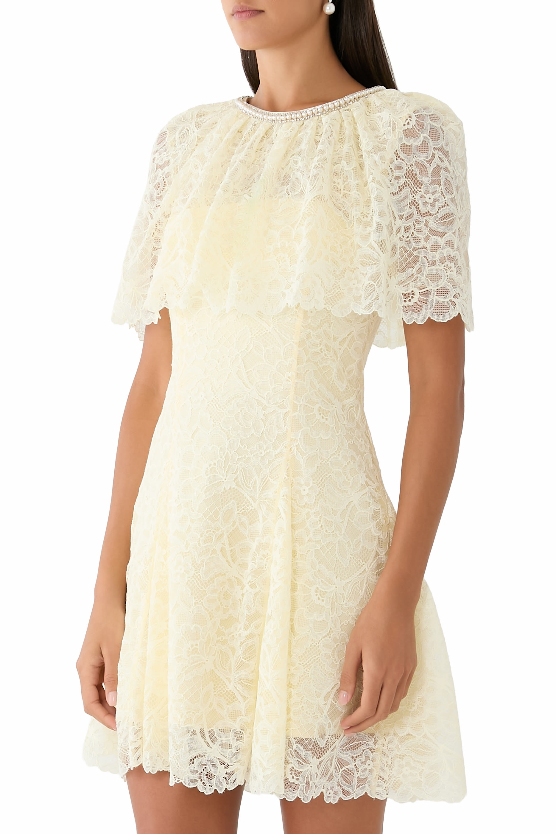 Lace Cape Mini Dress