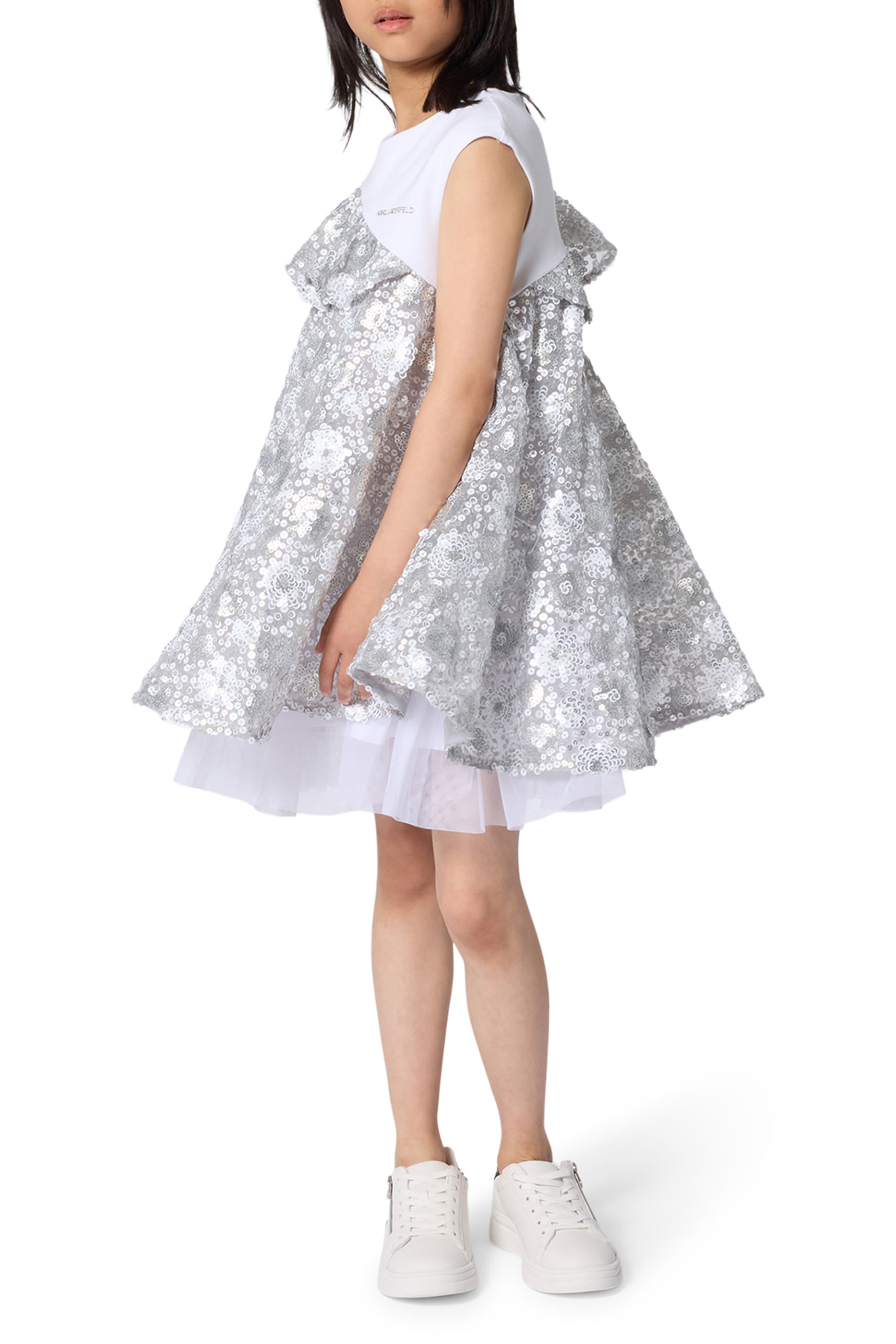 Kids One-Shoulder Sequin-Embellished Dress