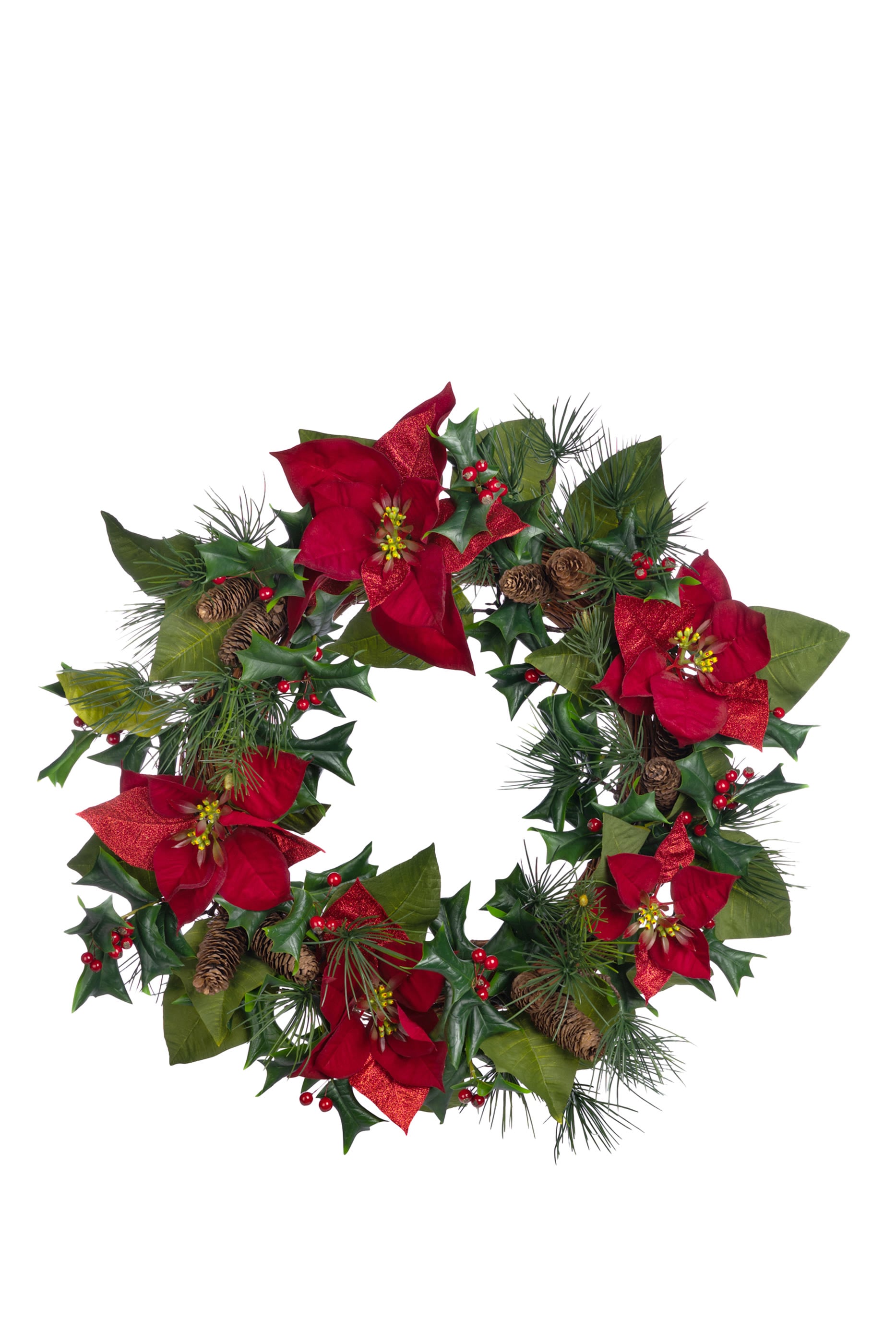  Holly/Berry/Pine/Poinsettia Wreath