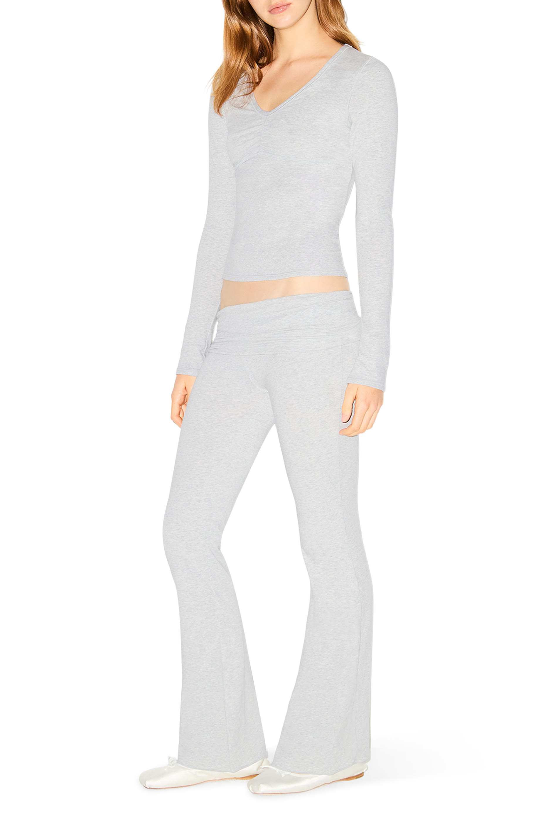 Cotton Jersey Foldover Pants 