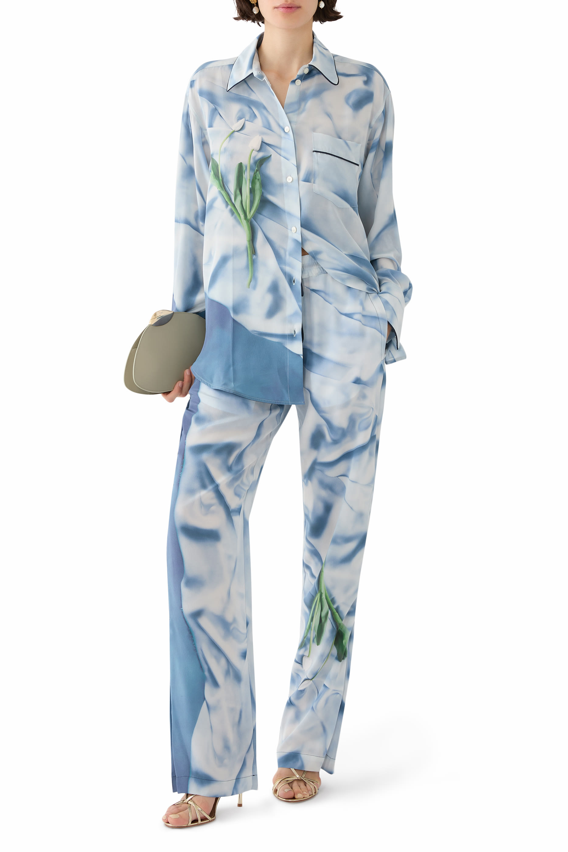 Piping Detail Pajama Shirt