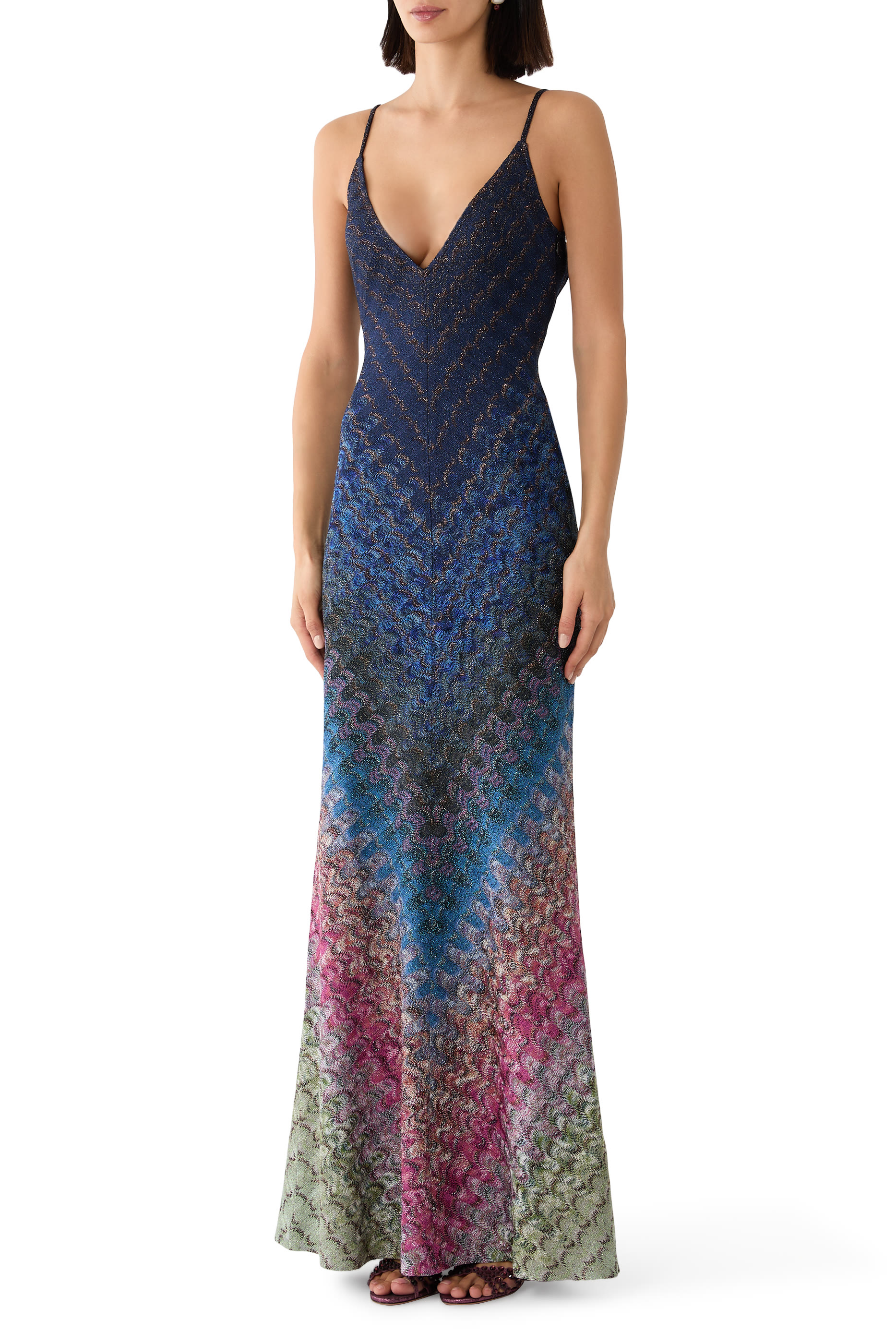 Raschel V-Neck Maxi Dress 