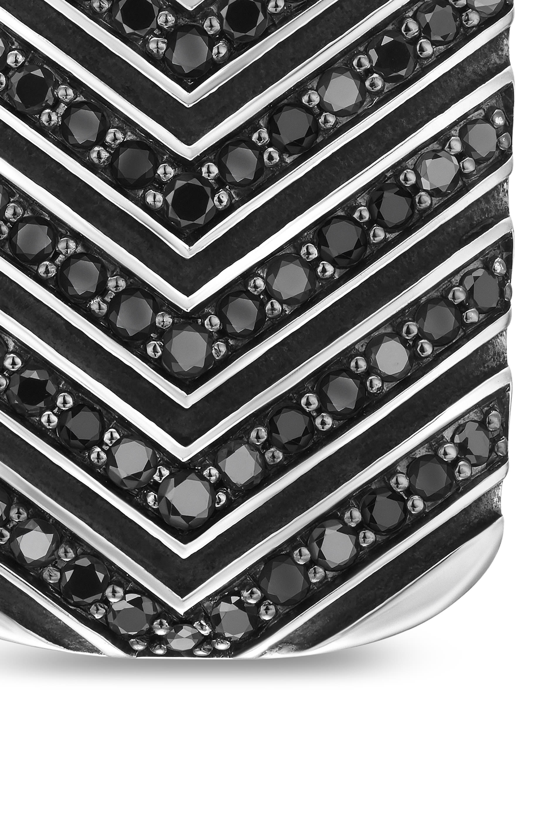 Chevron Tag, Sterling Silver