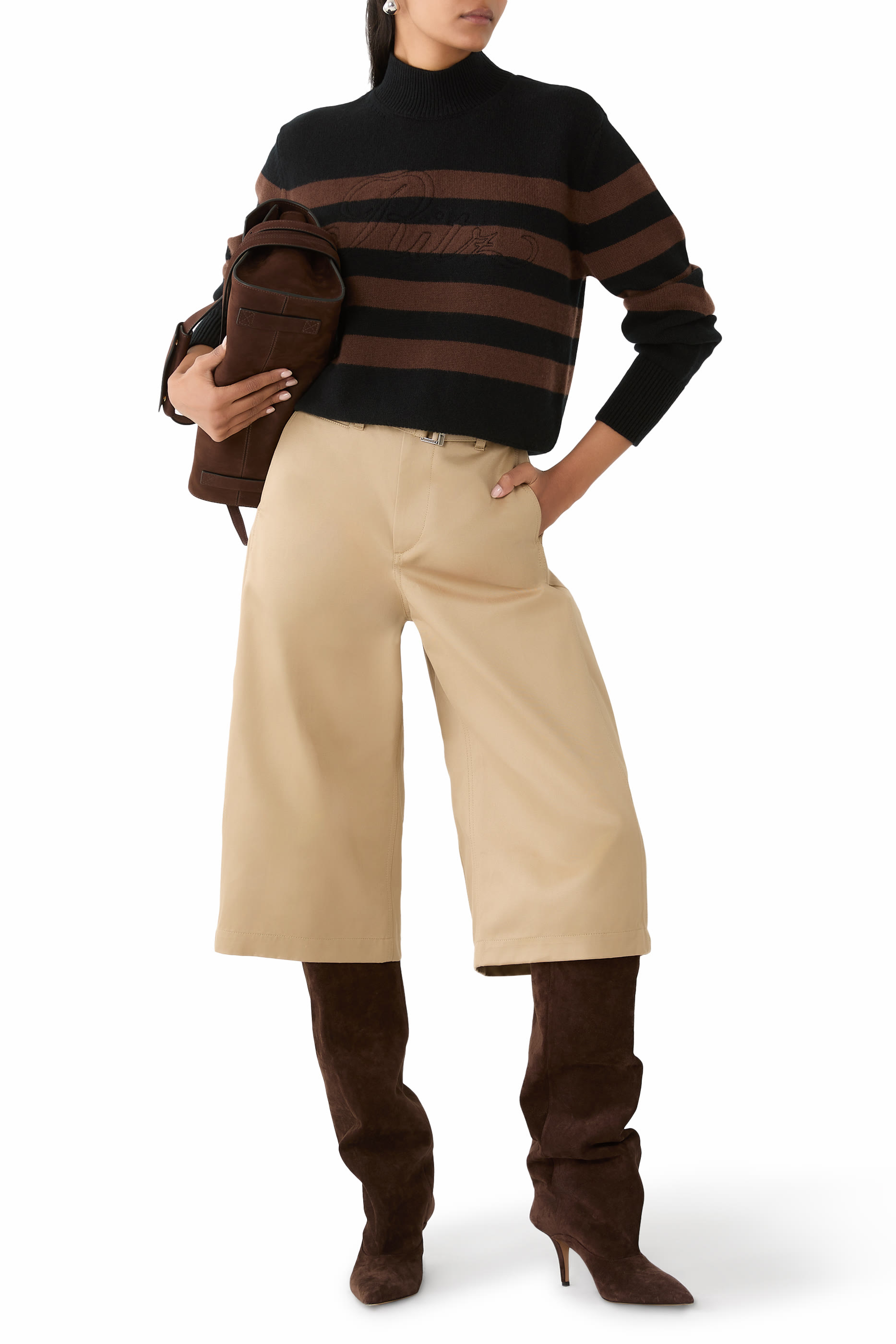  Ritz Striped Cashmere Turtleneck Sweater 