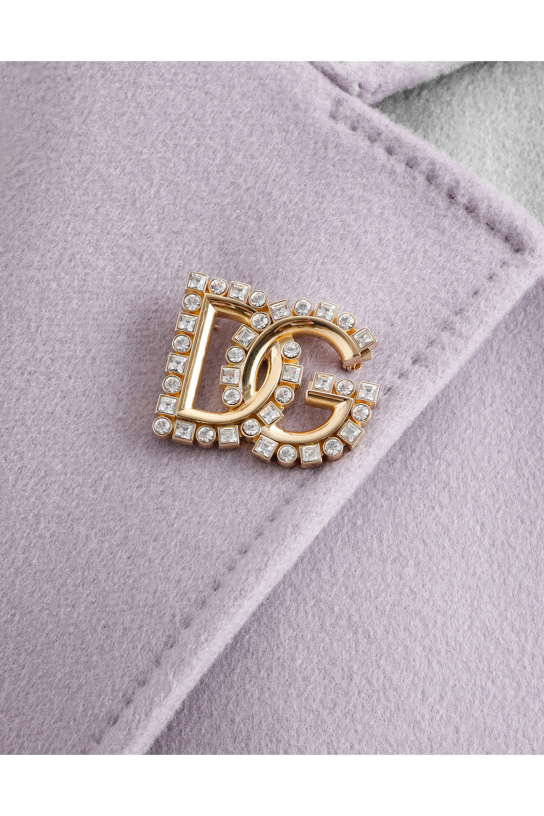 Brooch With Rhinestone-Detailed DG Logo