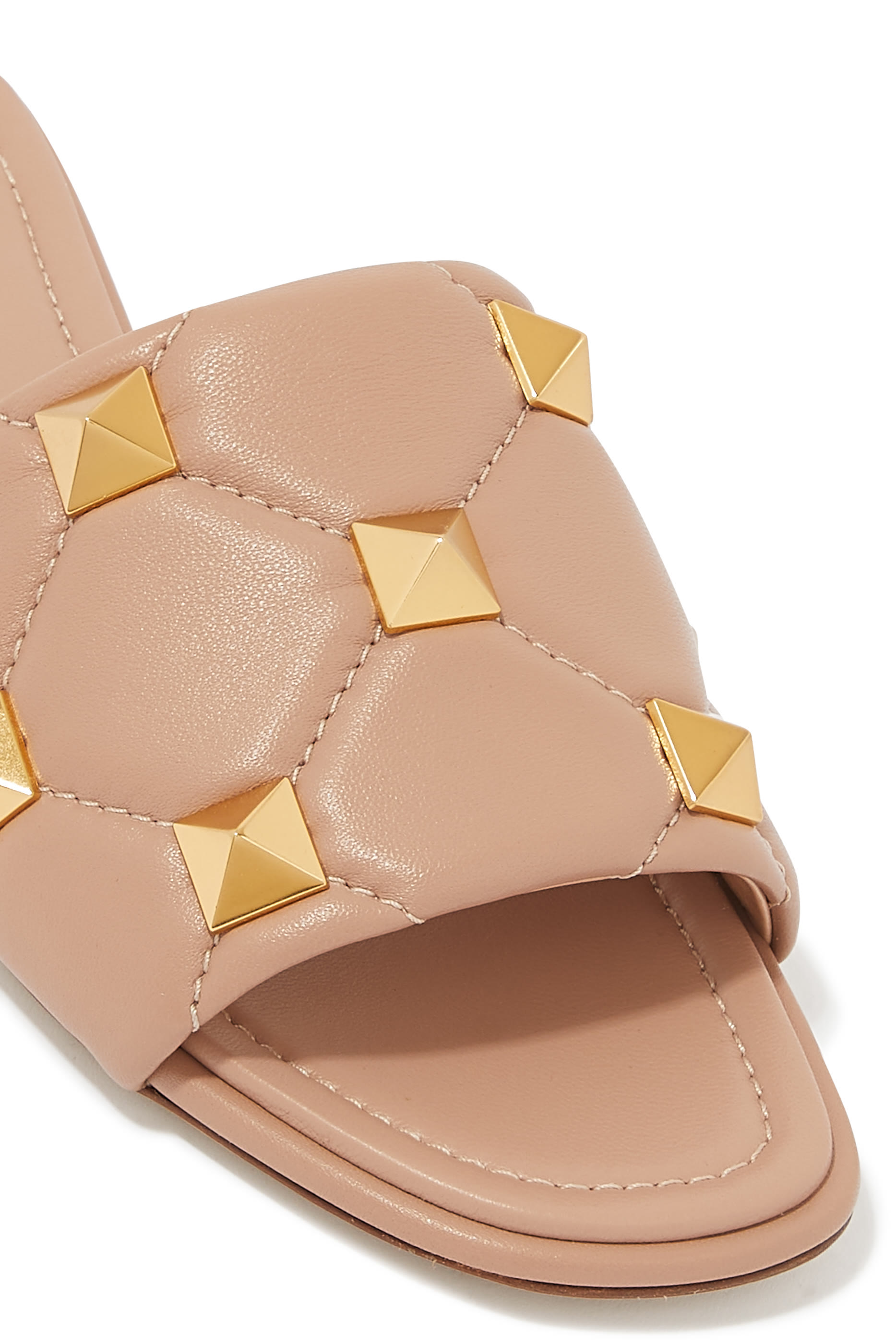 Roman Stud Flat Slide Sandals