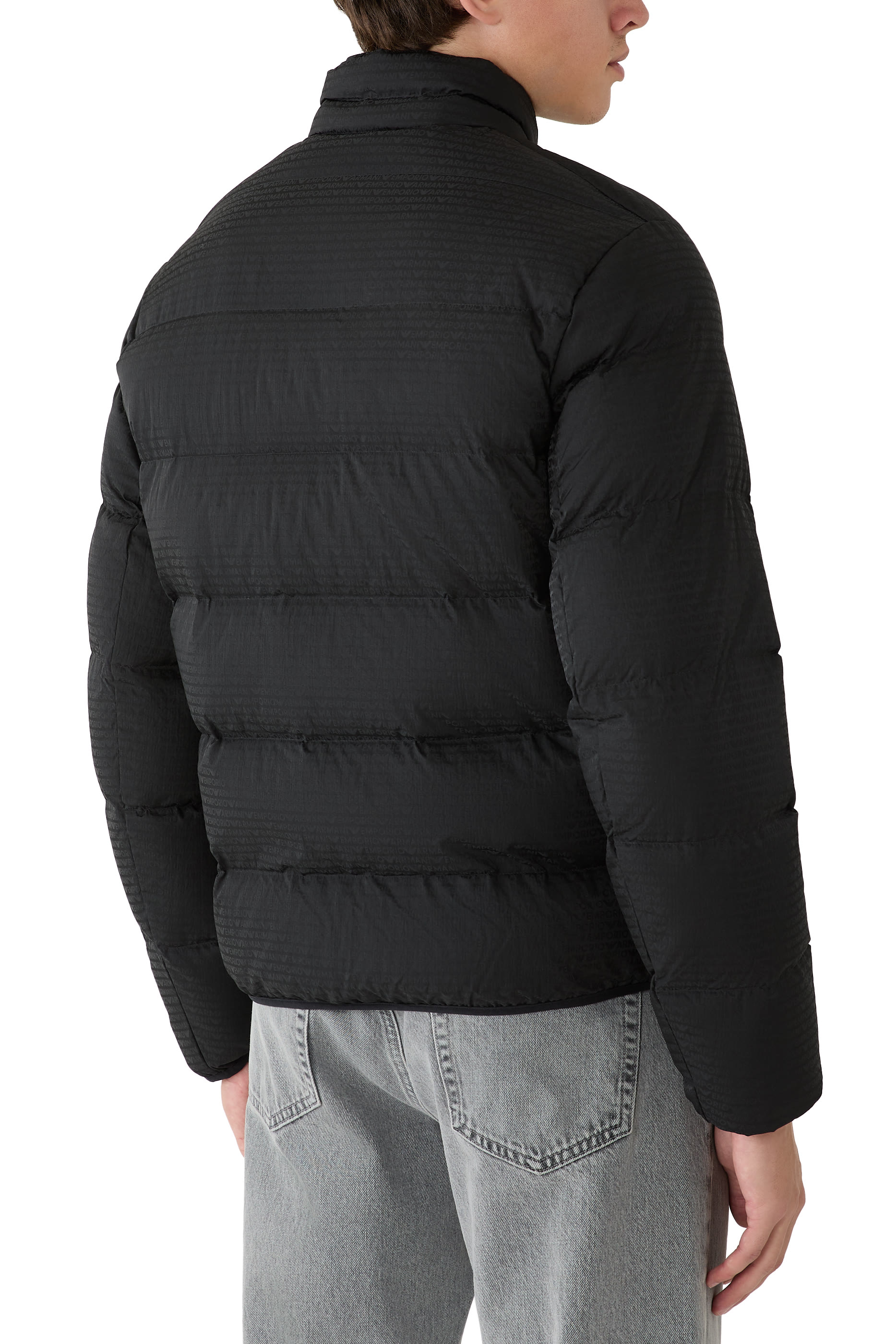 Logo Lettering Quilted Down Jacket