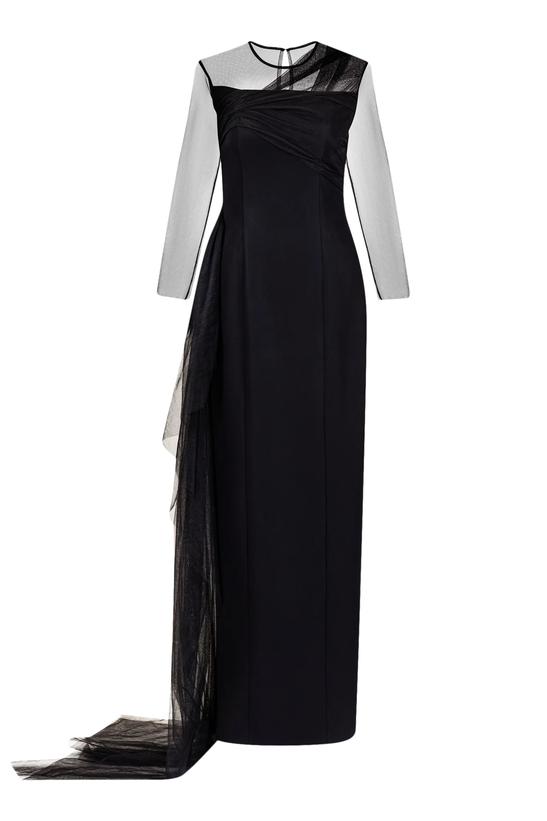Illusion Sleeves Gown