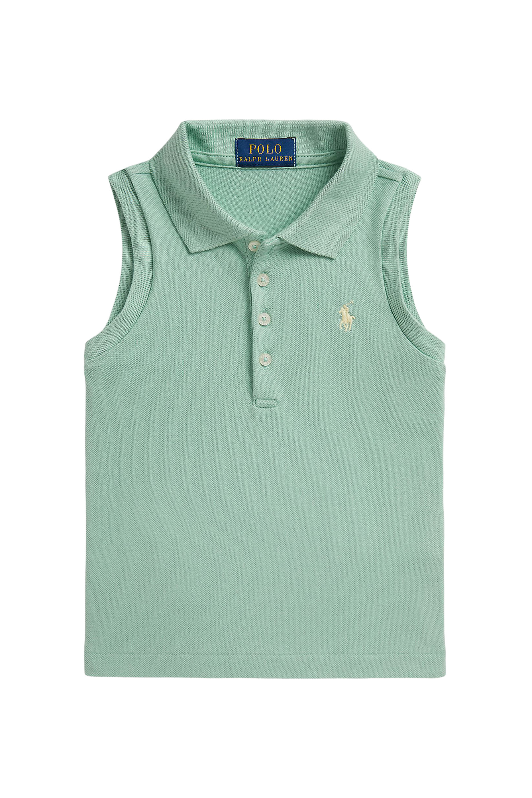 Kids Stretch Mesh Sleeveless Polo Shirt