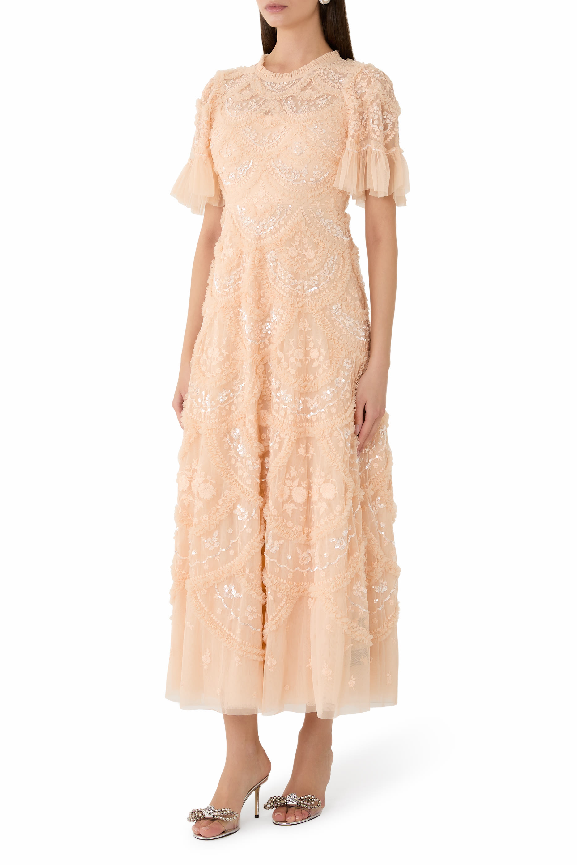 Carmen Ruffle Ankle Gown