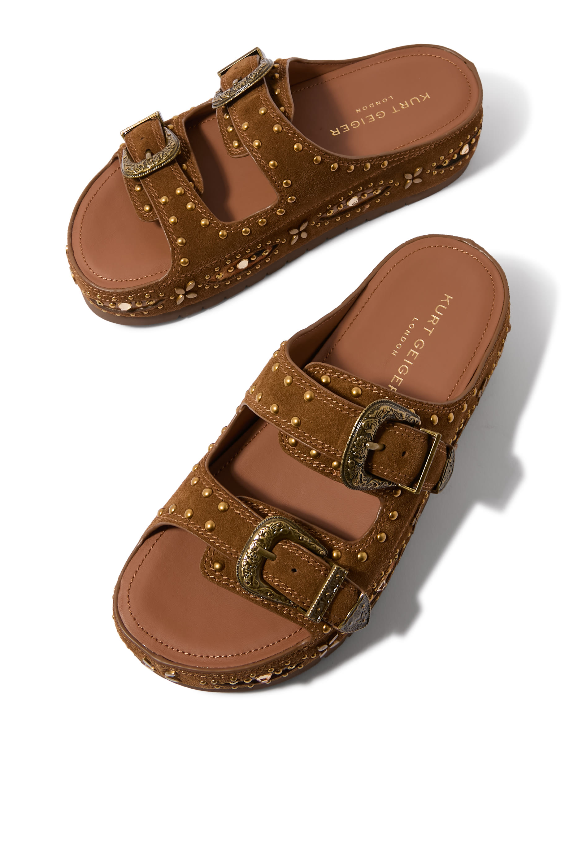 Western Buckle Platform Sandals 