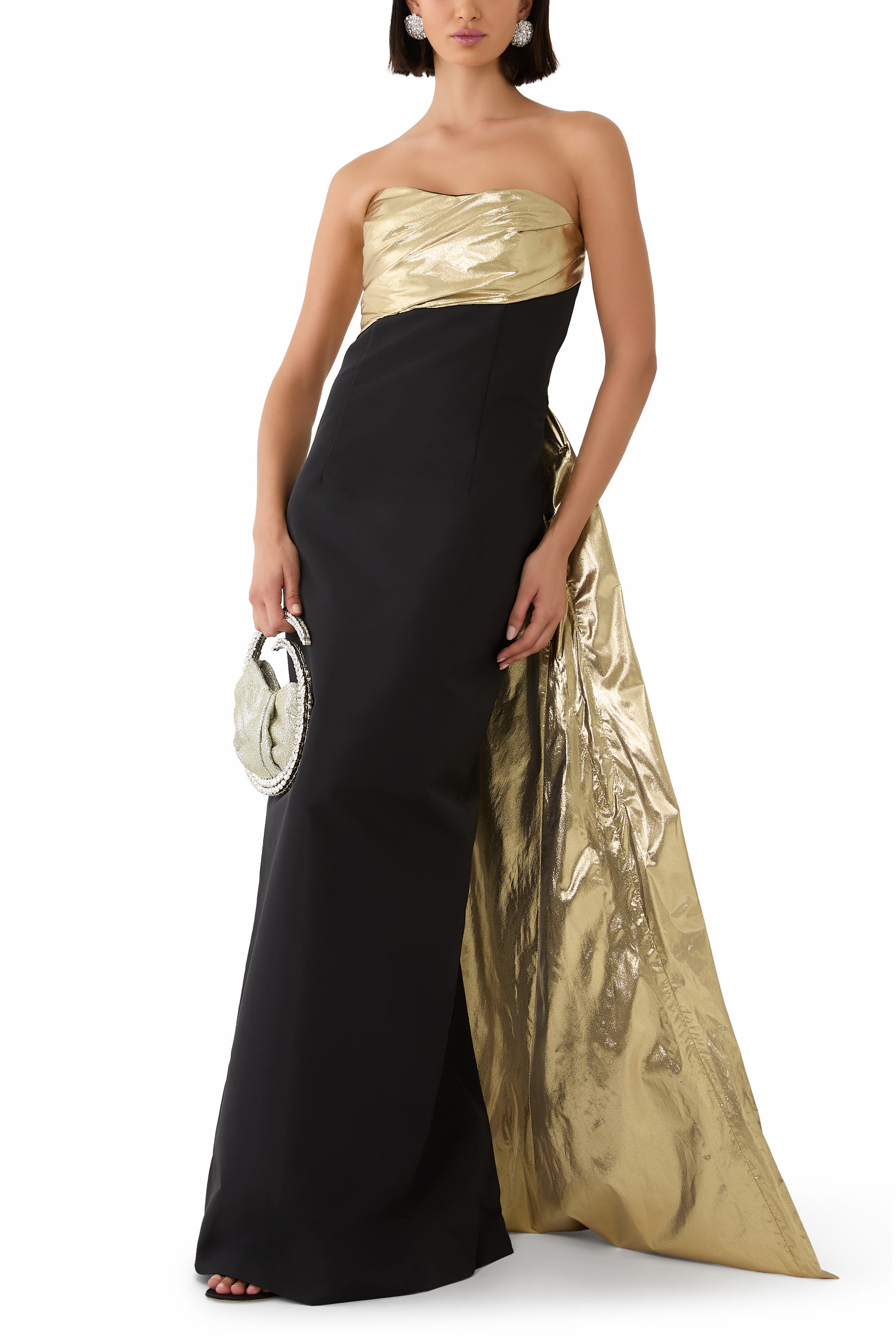 Strapless Lamé Gown