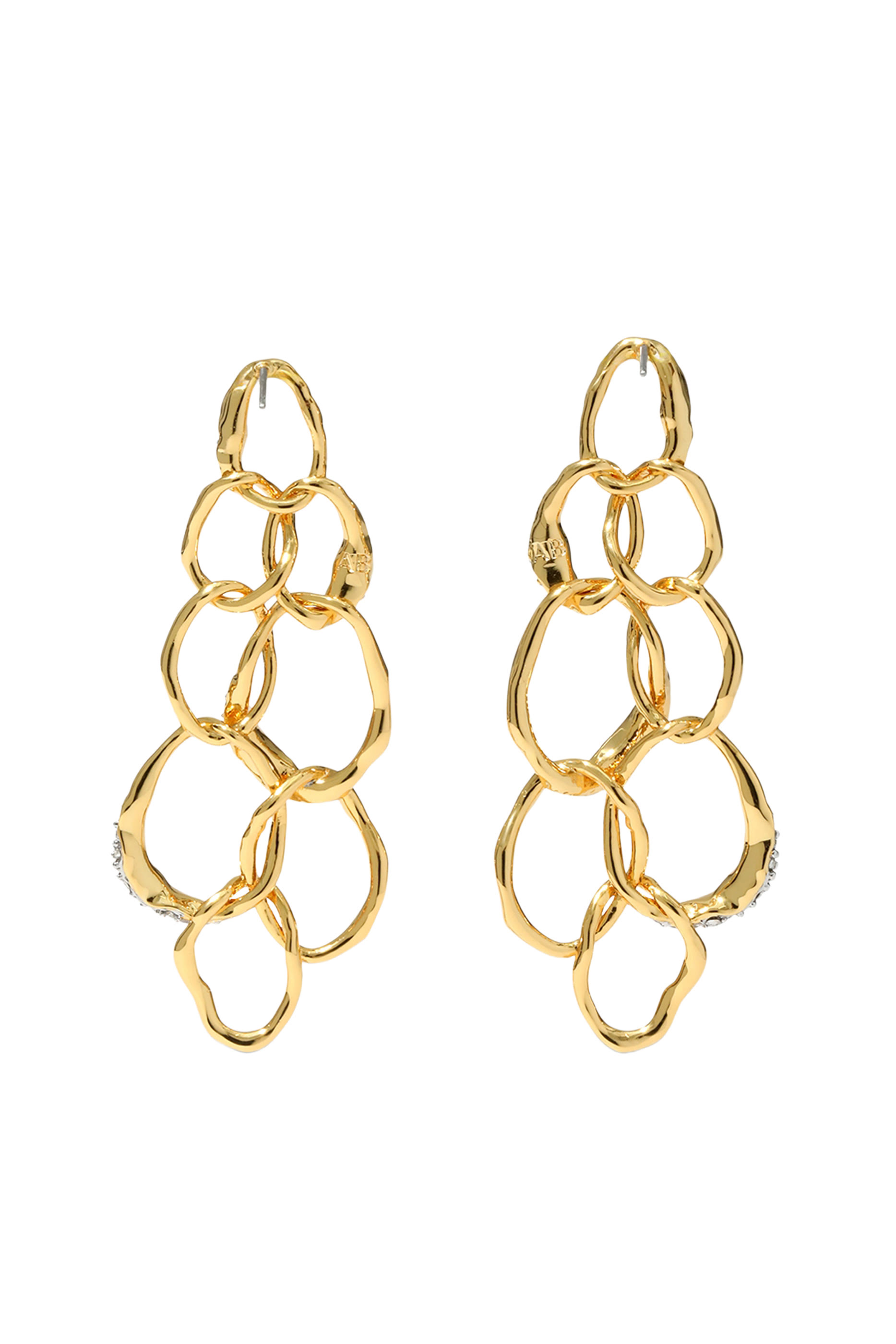 Solanales Crystal Linked Drop Post Earrings