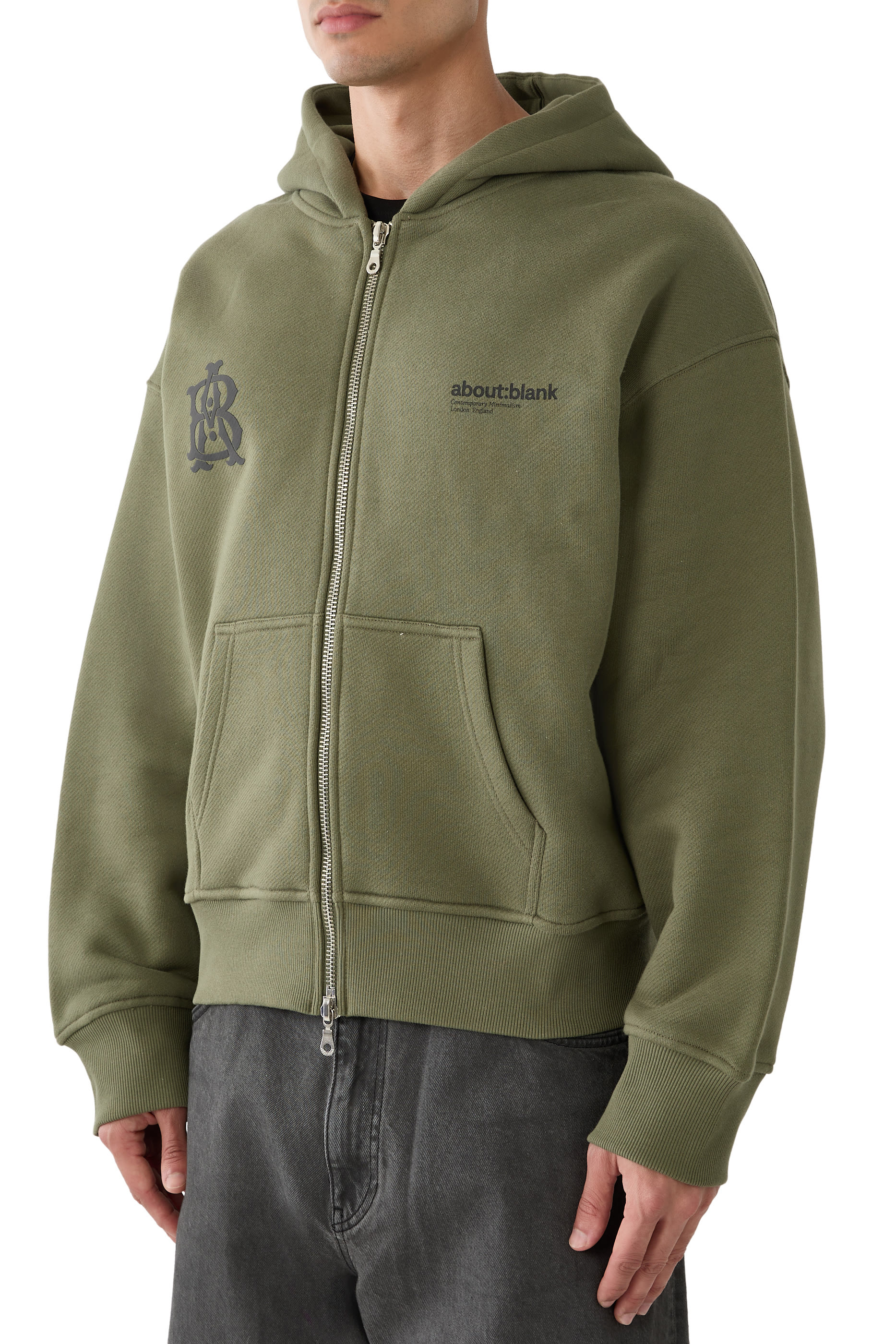 Dual Logo Zip Hoodie