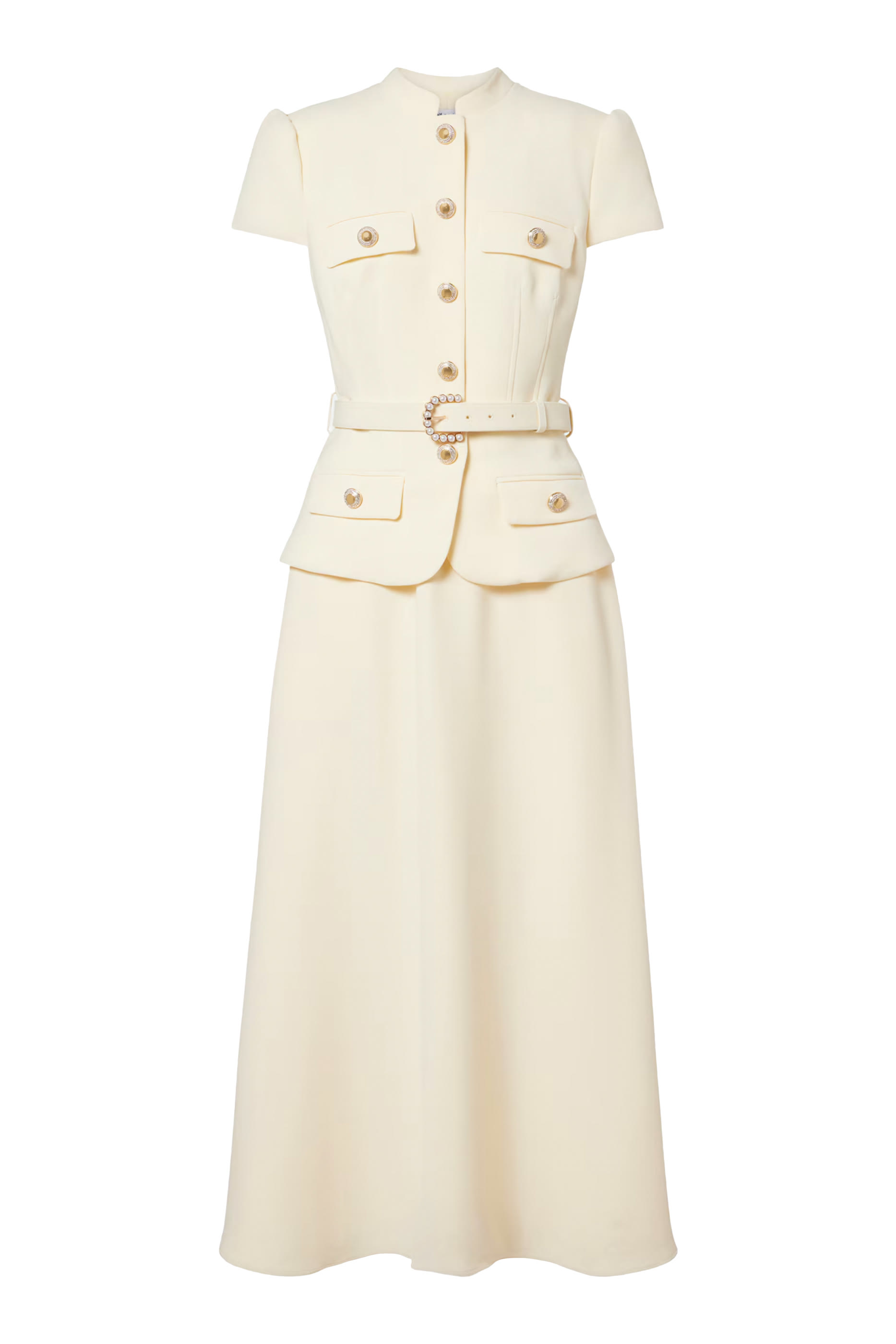 Belted Tailored Midi Dress