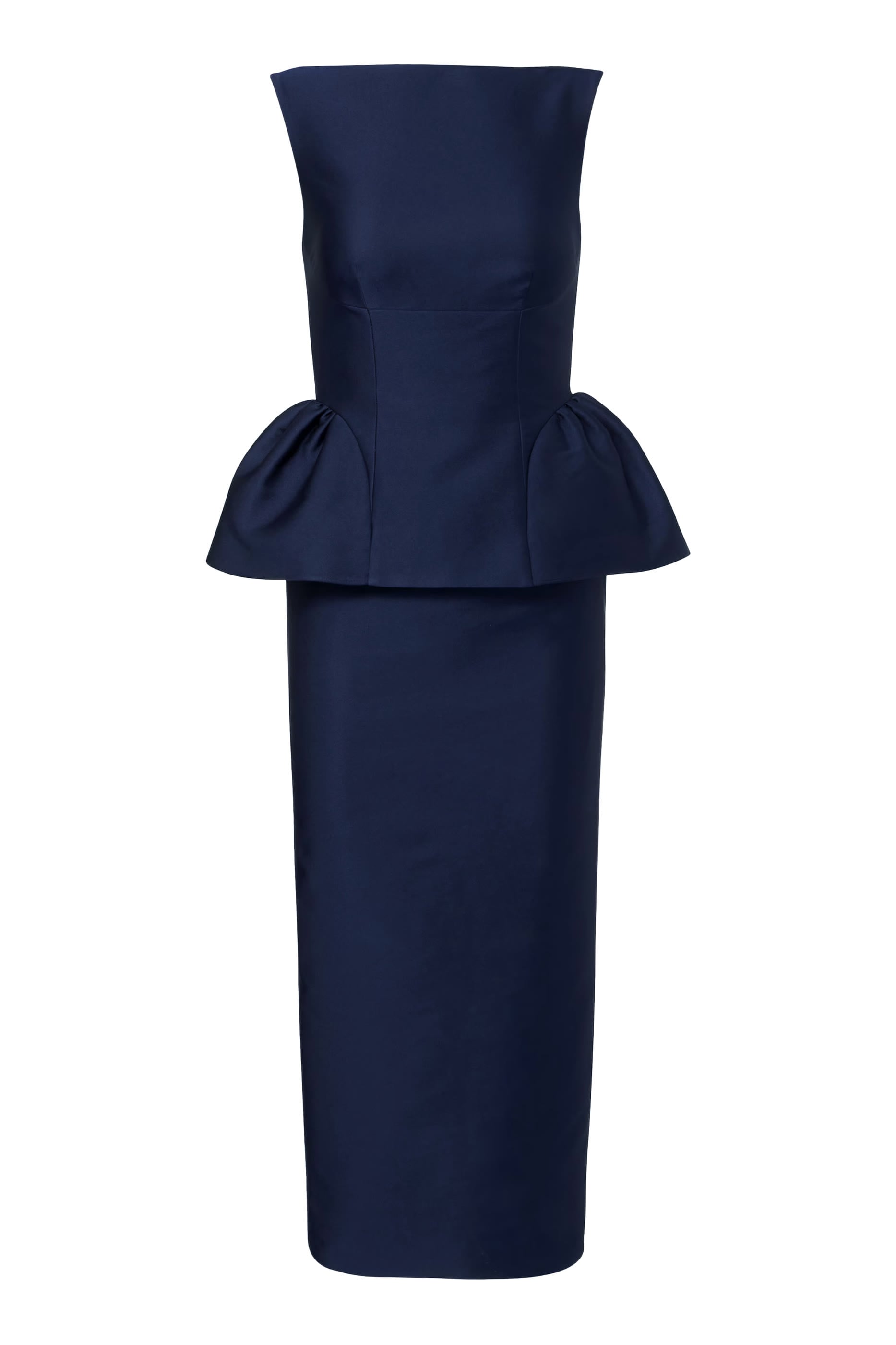 Sleeveless Peplum Colum Midi Dress