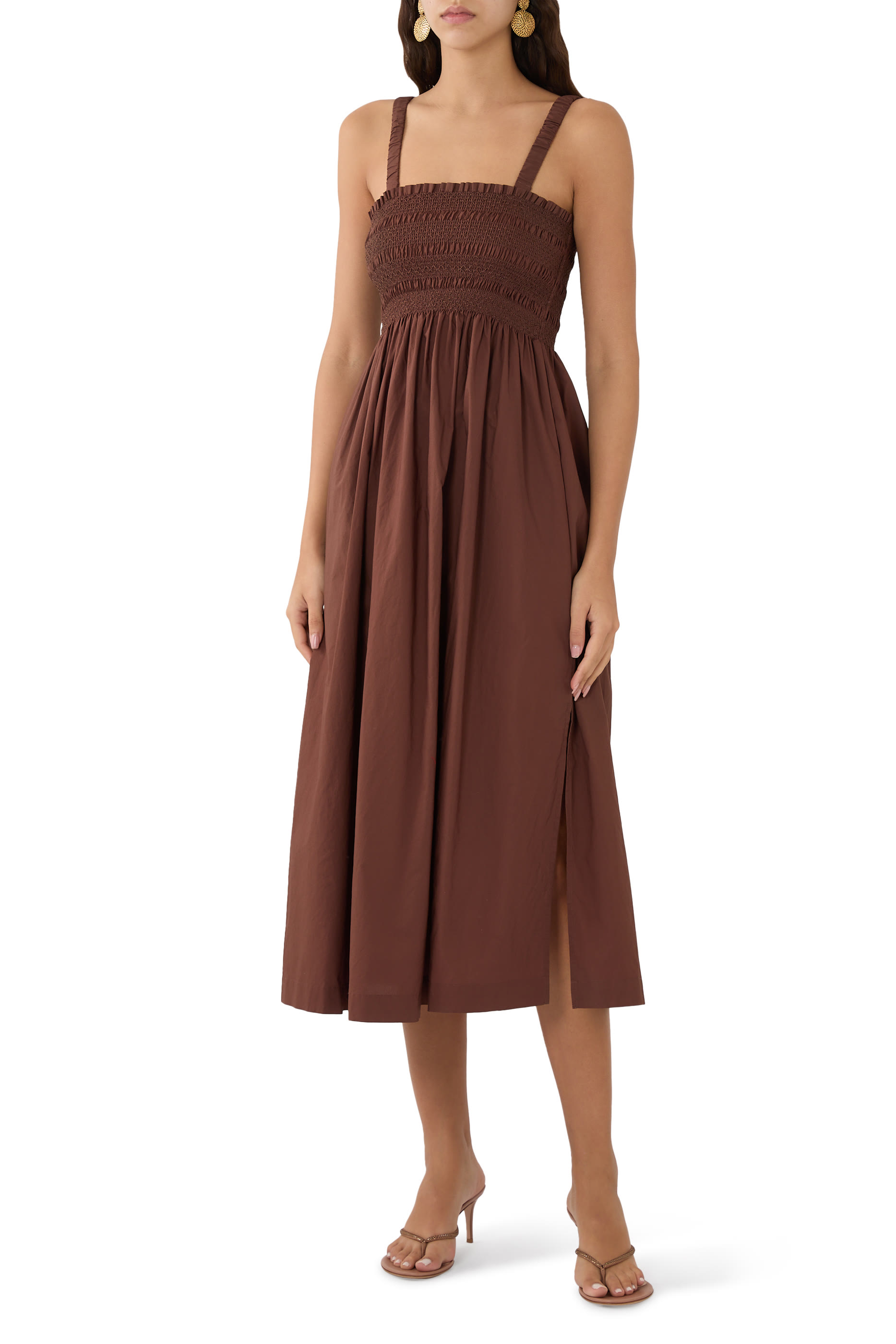 Grasse Shirred Midi Dress