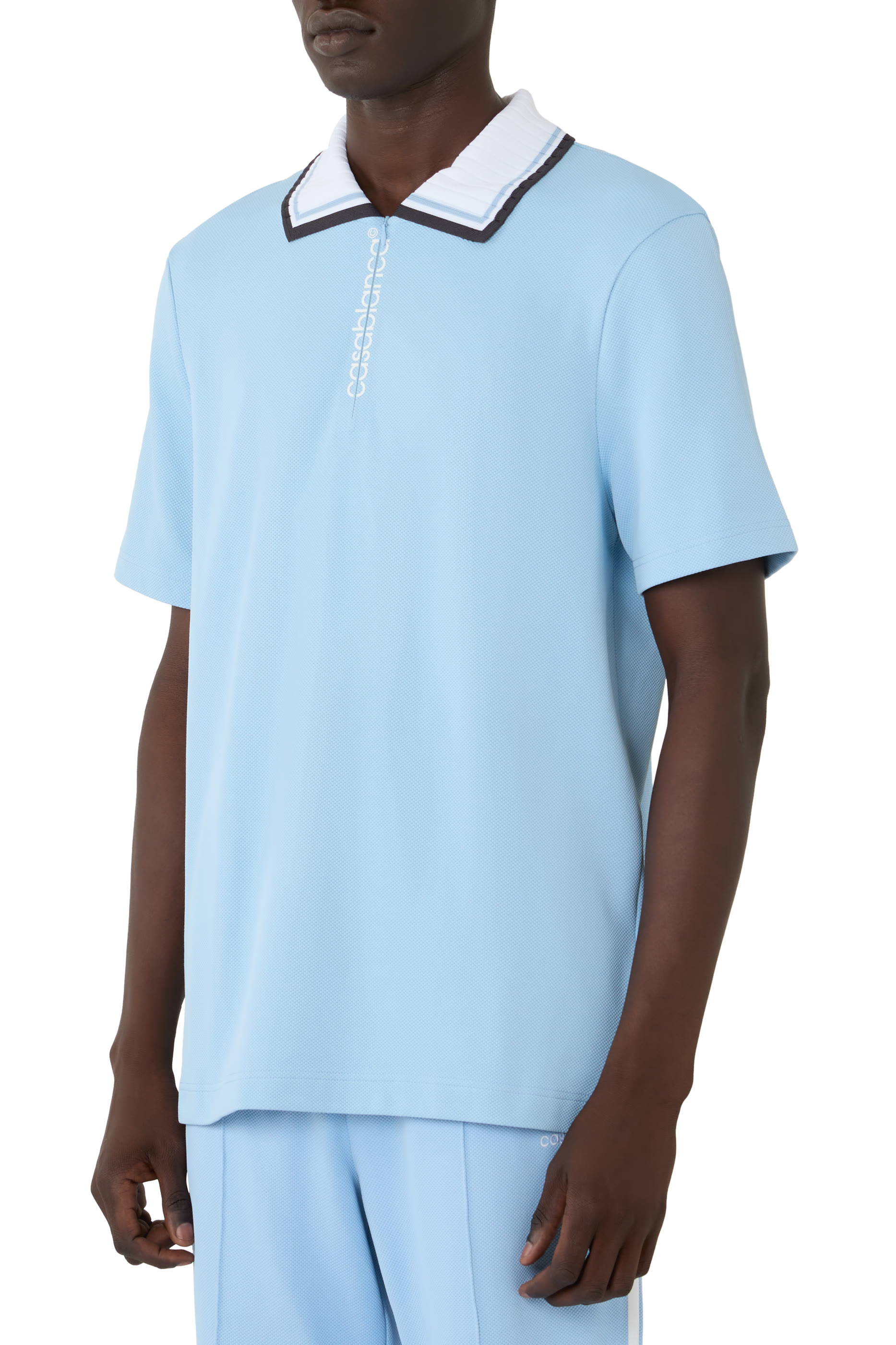 Piqu&eacute; Quarter Zip Polo Shirt