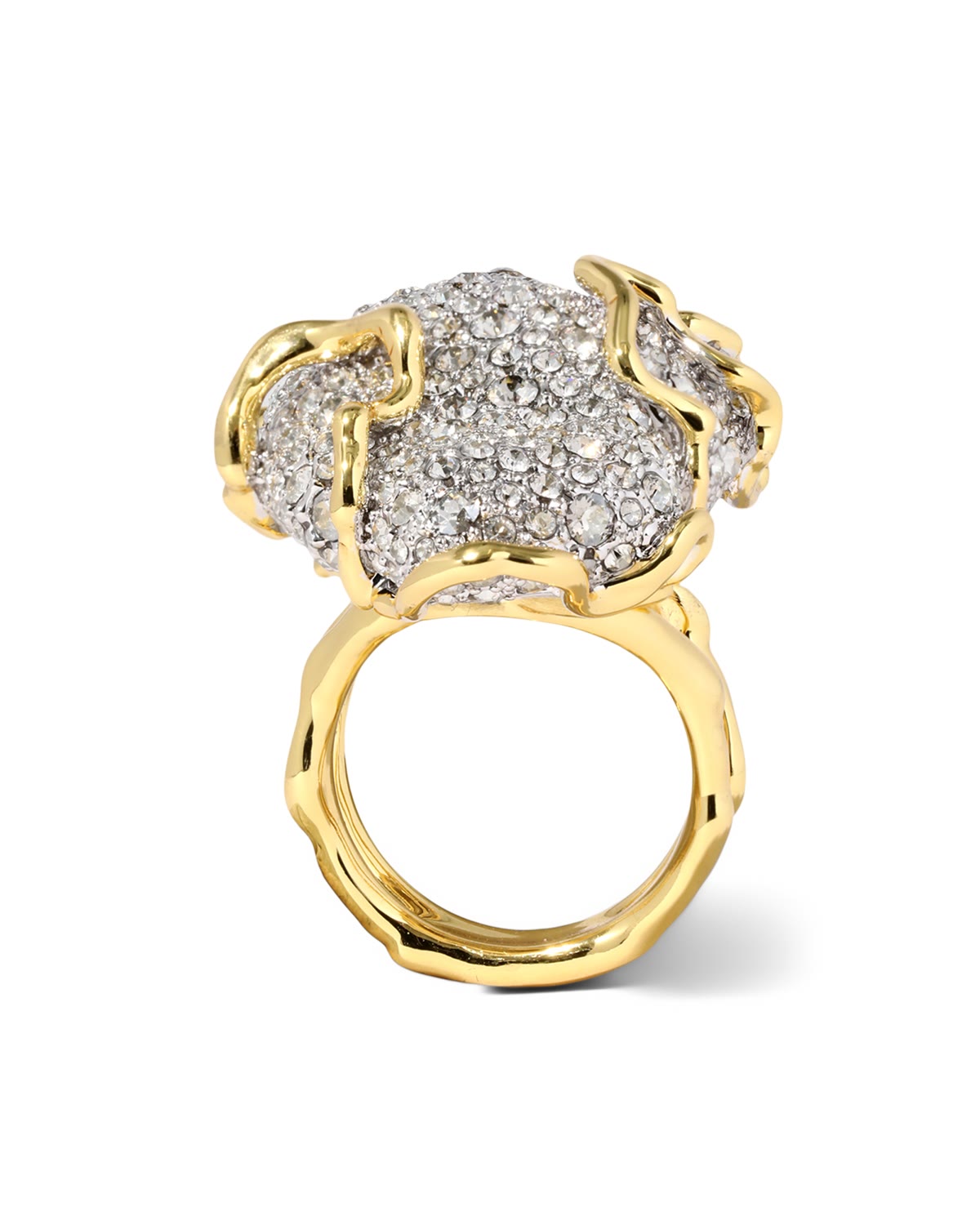 Solanales Large Crystal Pavé Geode Ring