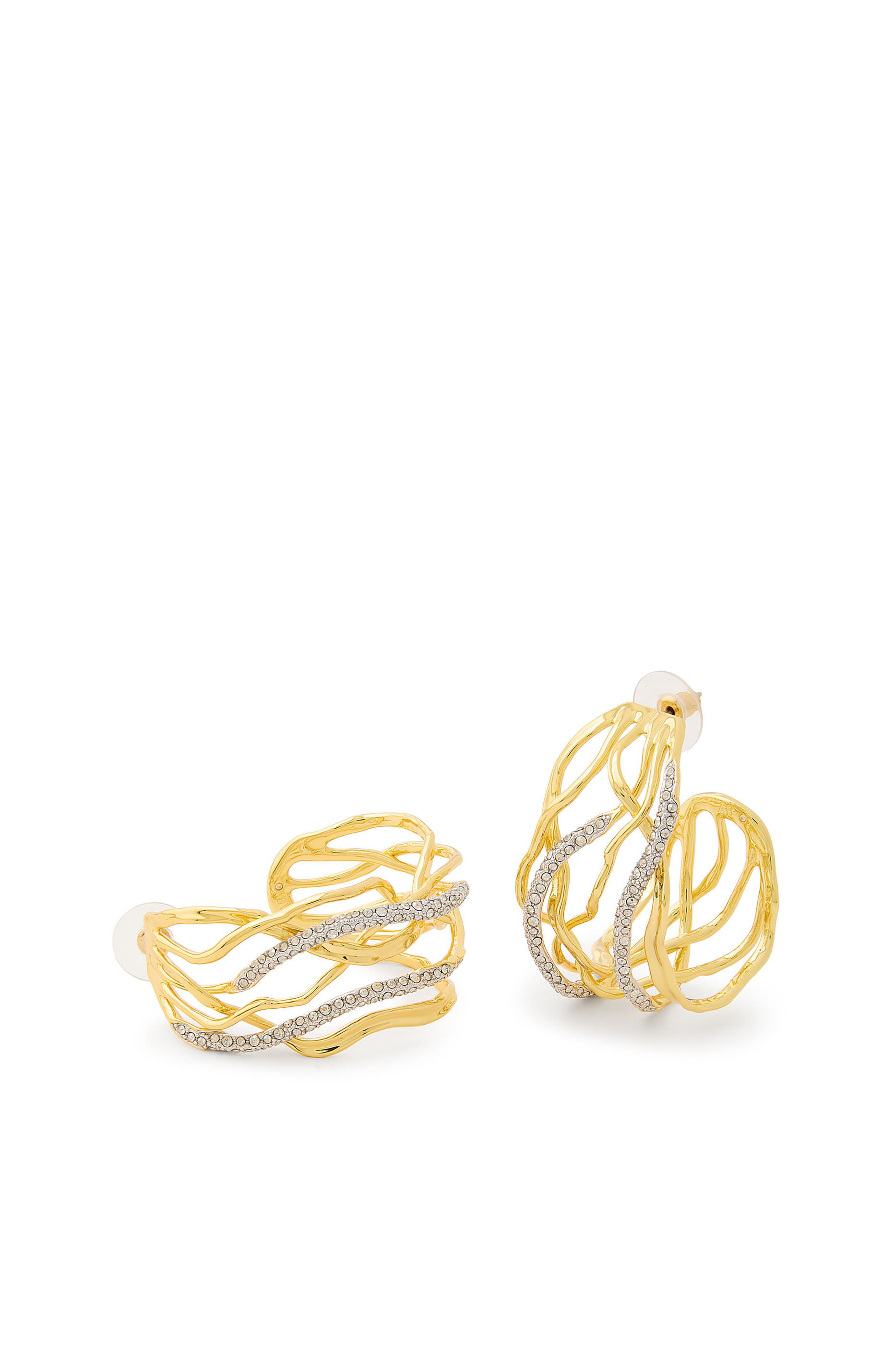 Solanales Crystal Woven Hoop Earrings