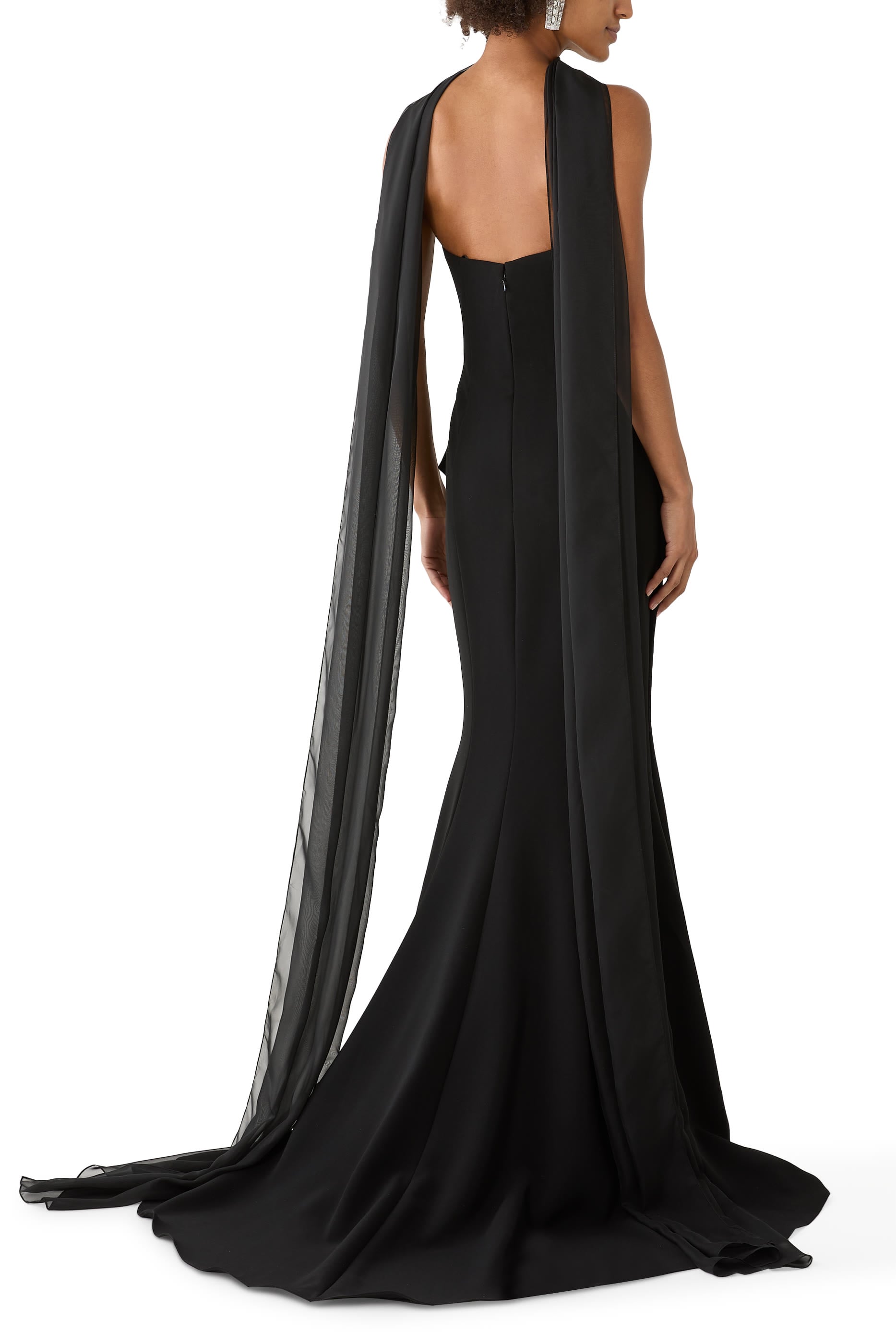 Beaded Peplum Mermaid Gown