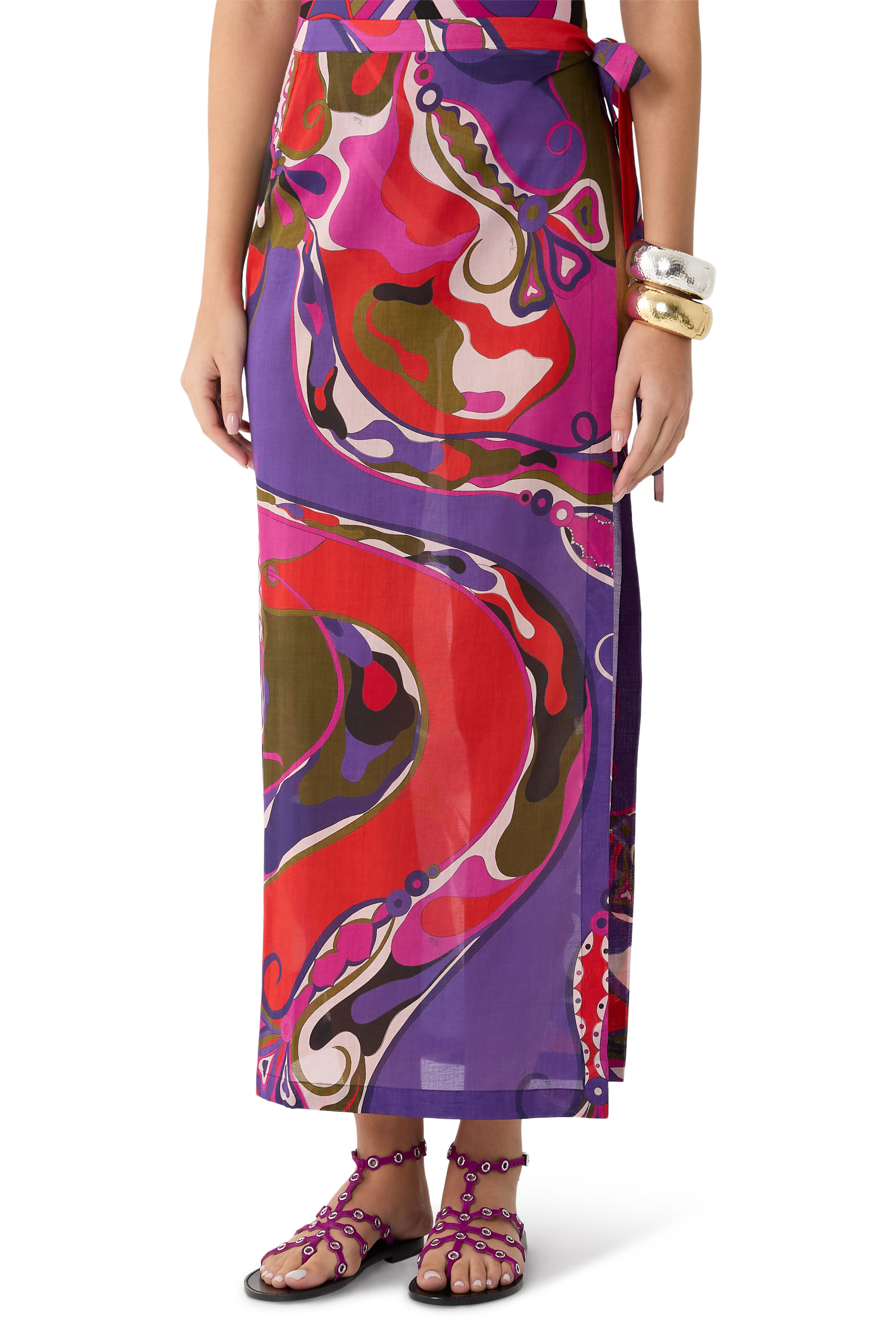 Orchidee Print Pareo Skirt 