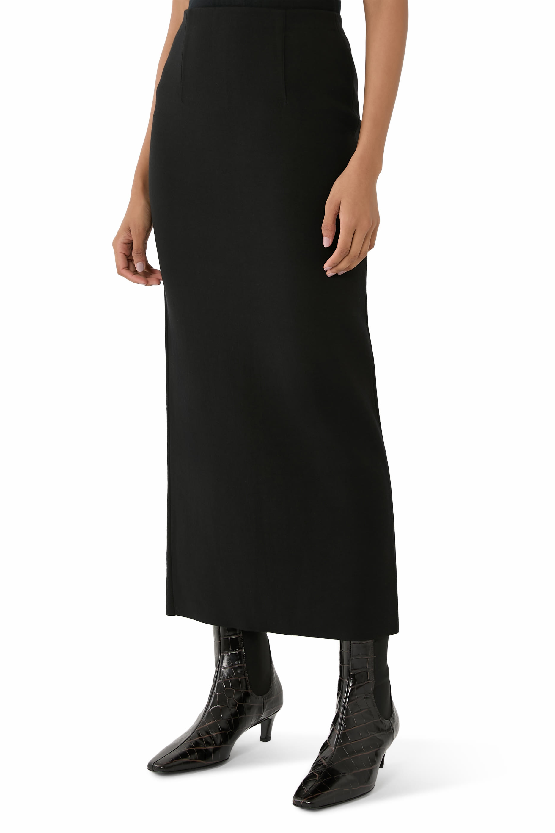  Wool Stretch Double Face Knit Skirt