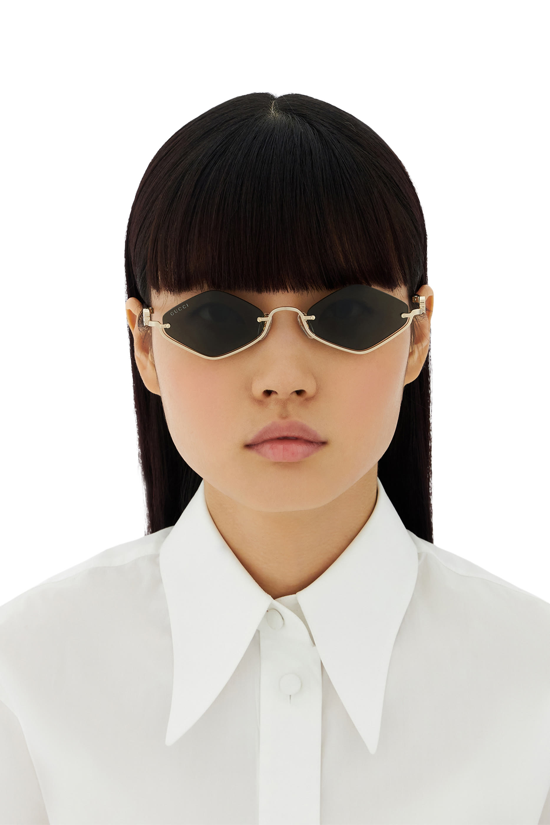 Double G Cut-Out Detail Geometric Frame Sunglasses